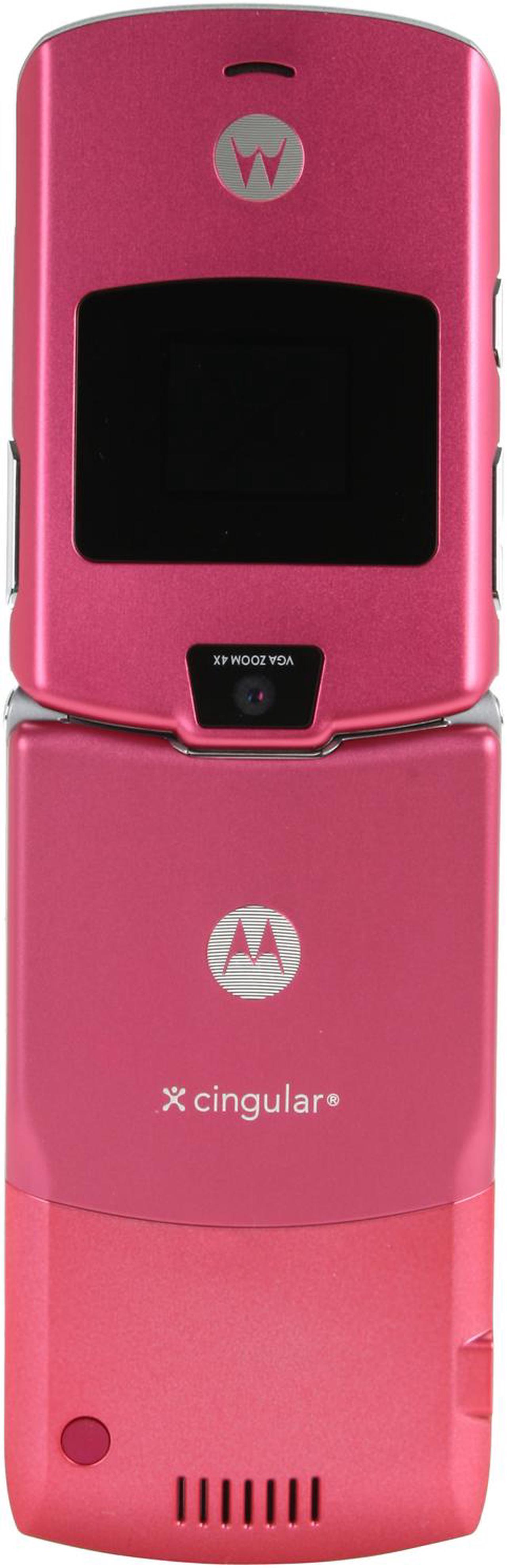 Alt view image 4 of 7 - Motorola RAZA Pink Unlocked Cell Phone with No Manufacturer Warranty w/ Bluetooth v1.2 / 0.3 MP Camera (V3) - OEM