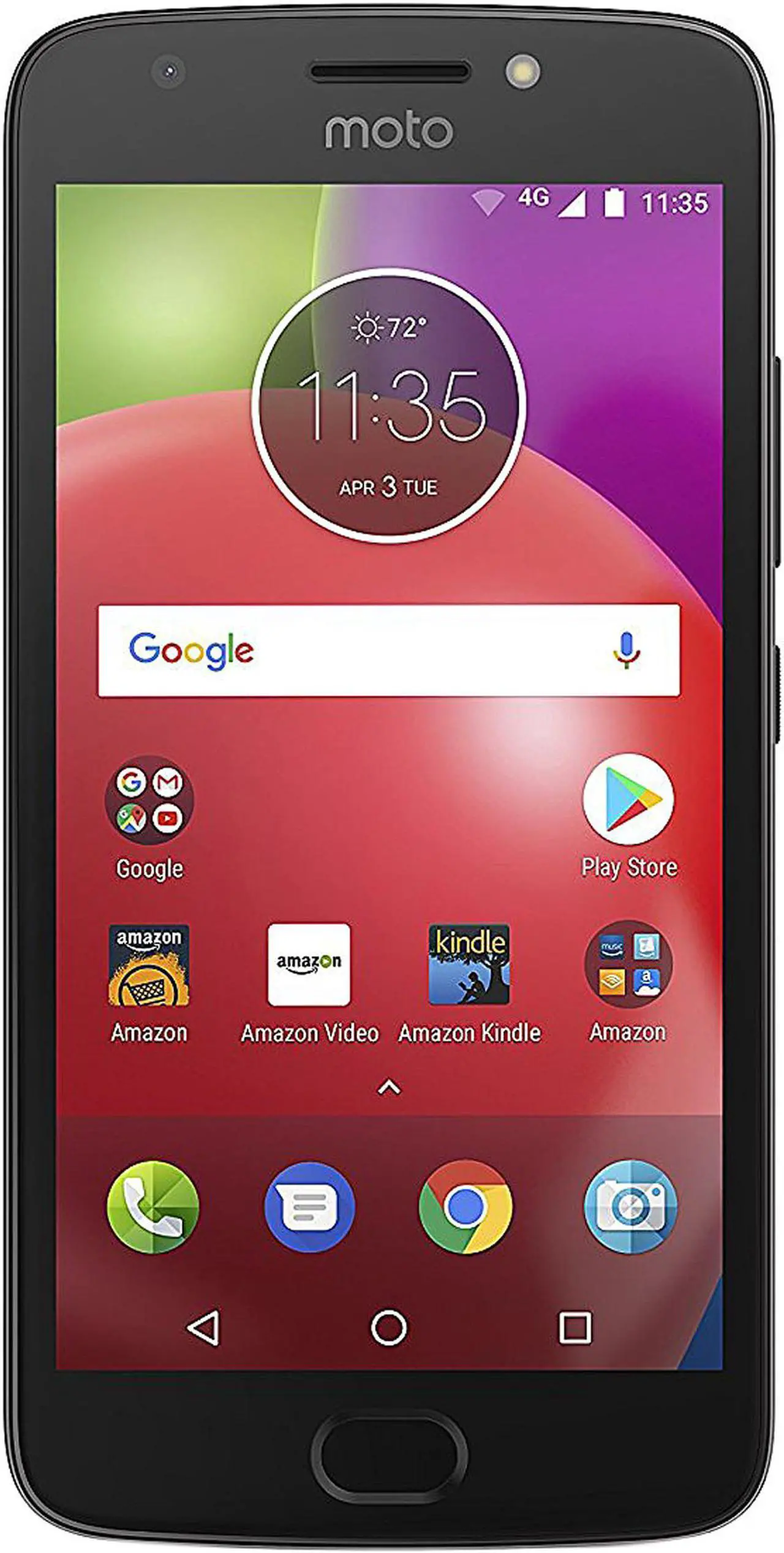 Main image of Motorola Moto E4 (4th Gen) Unlocked Cell Phone (5", 16GB Storage 2GB RAM) Black