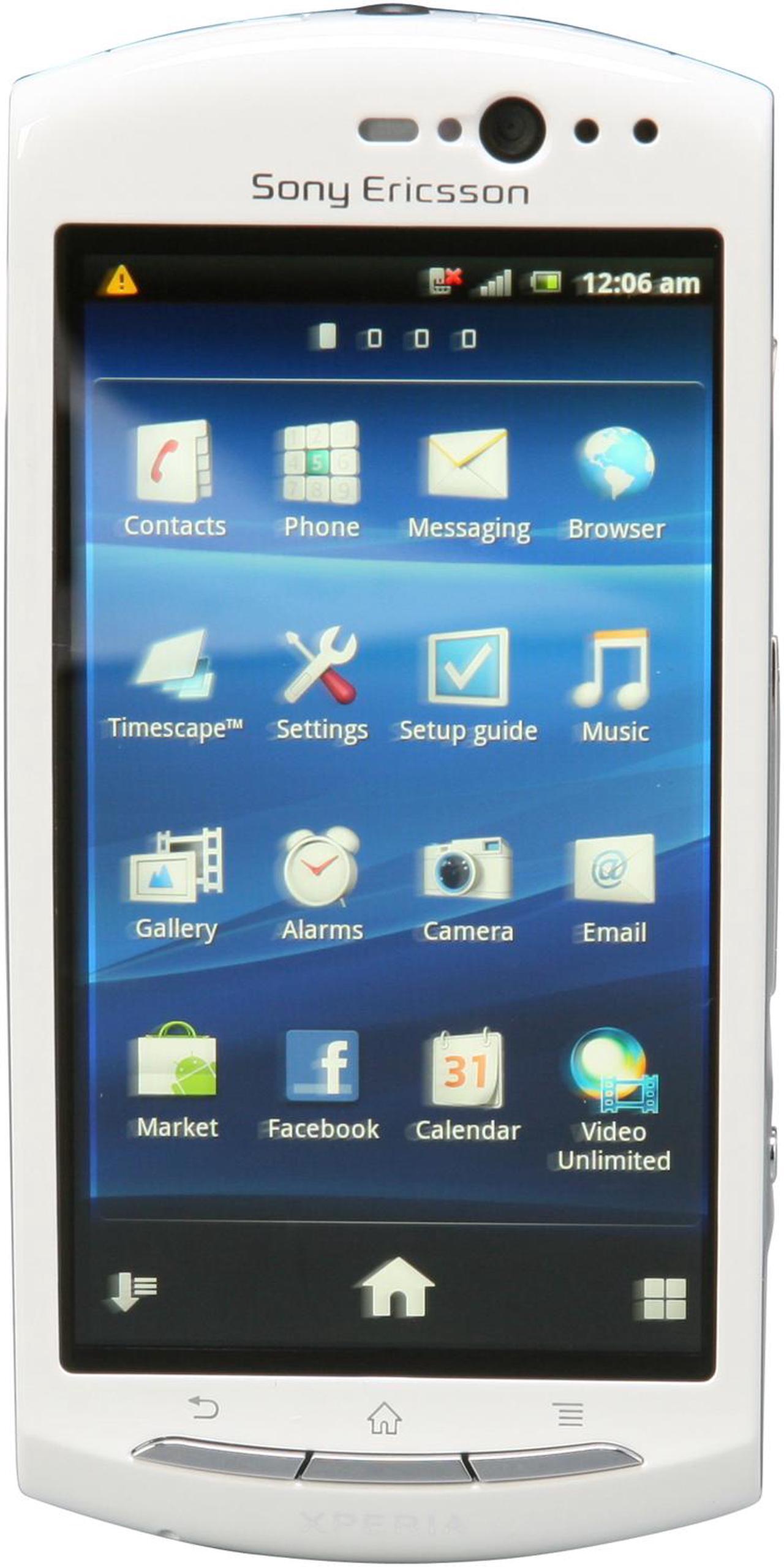 Alt view image 2 of 8 - Sony Ericsson Xperia neo V White 3G Unlocked GSM Android Phone w/ Android OS 2.3 / Wi-Fi / 3.7" Touchscreen / 5.0 MP Camera