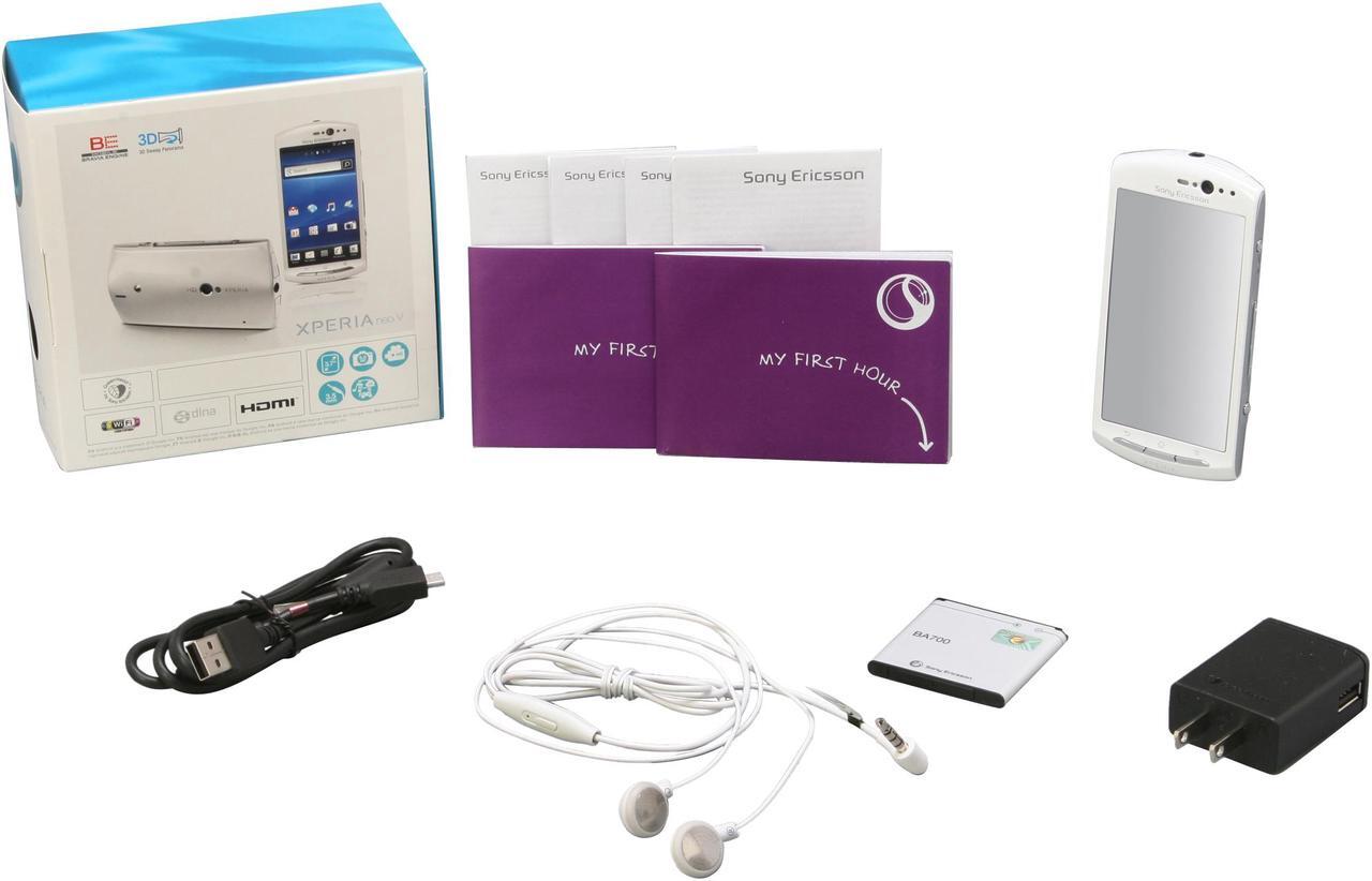 Alt view image 8 of 8 - Sony Ericsson Xperia neo V White 3G Unlocked GSM Android Phone w/ Android OS 2.3 / Wi-Fi / 3.7" Touchscreen / 5.0 MP Camera