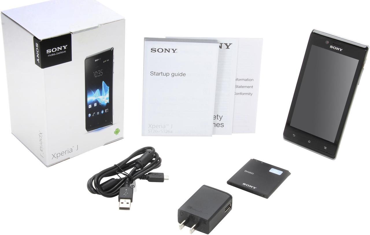 Alt view image 8 of 8 - Sony Xperia J ST26a Android 4.0 Touch Screen 5.0 MP Camera Unlocked GSM Smart Phone 4.0" Black