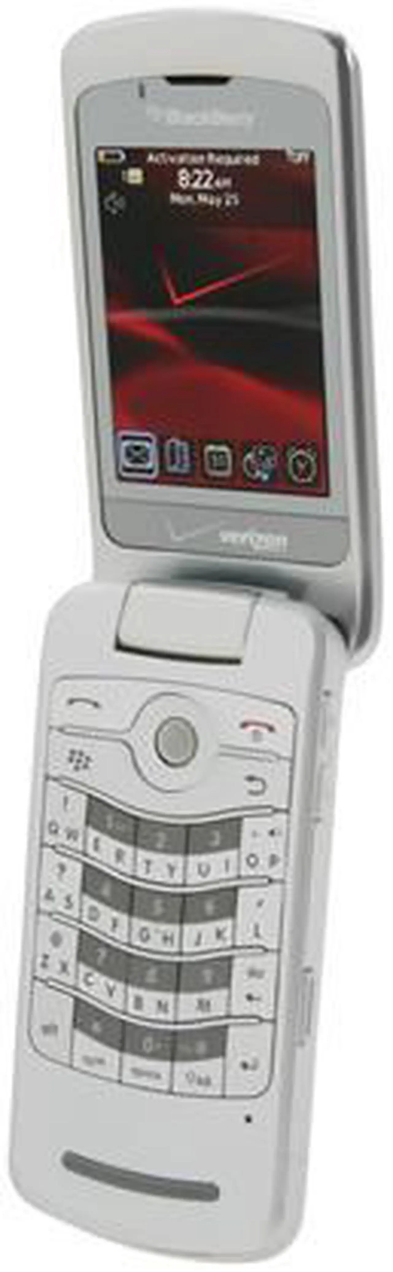 Alt view image 2 of 7 - BlackBerry Pearl Flip Silver 3G Cell Phone For Verizon Only (8230)