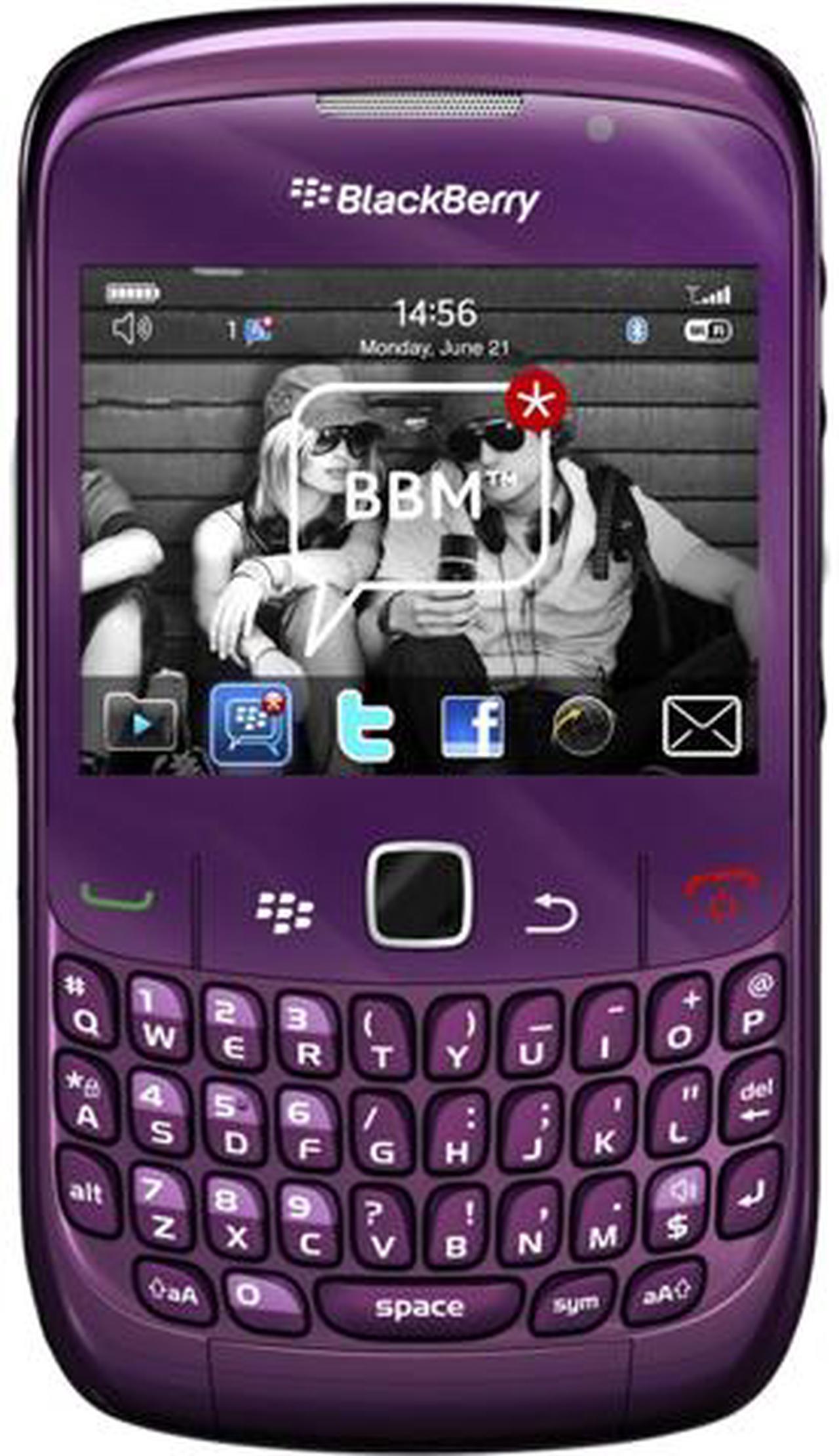 Main image of BlackBerry Curve 8520 2G Unlocked GSM Keyboard + Trackpad Phone Certified Refurbished 2.46" Purple
