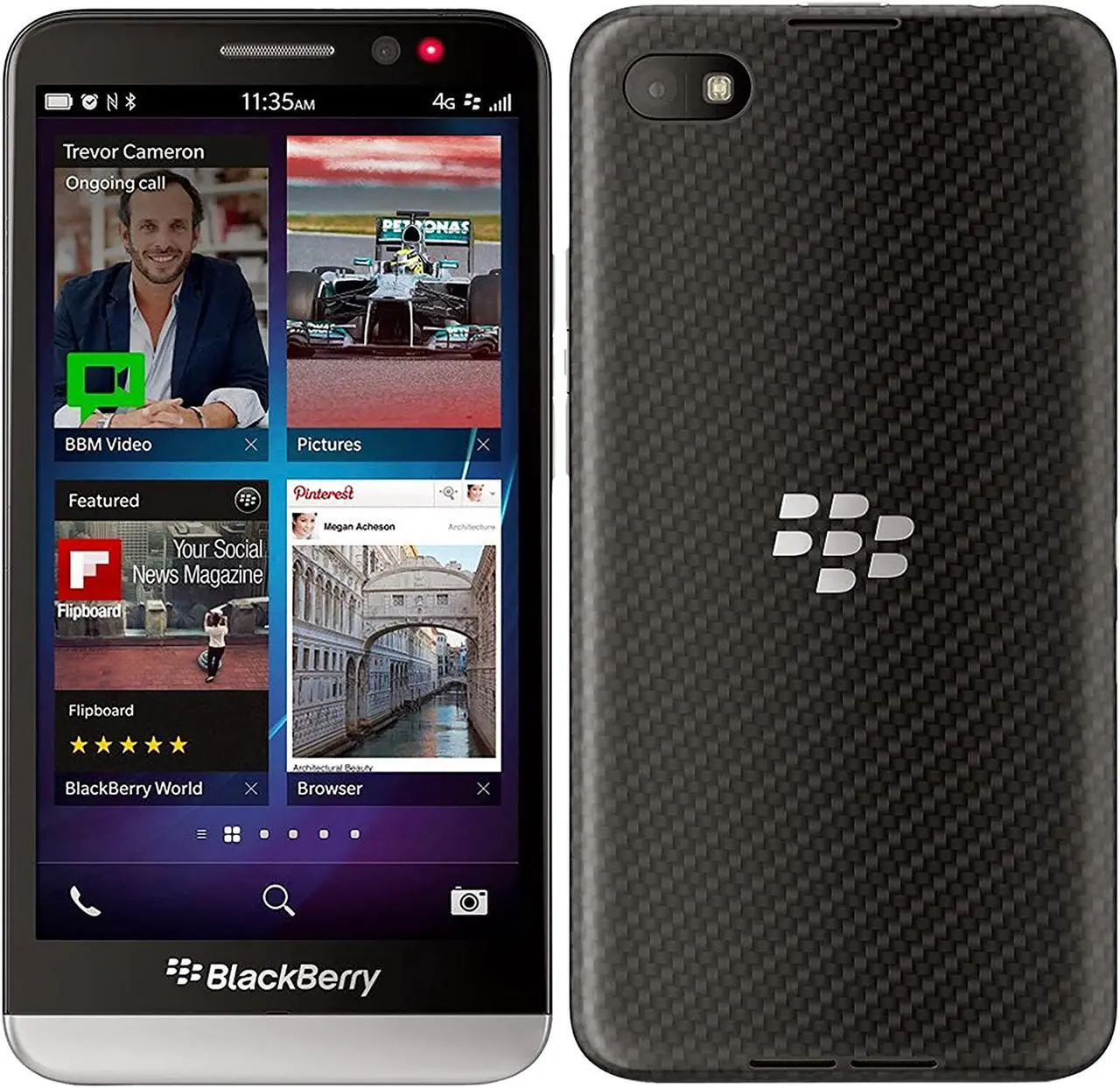 Alt view image 5 of 10 - Blackberry Z30 STA100-2 16GB Unlocked GSM 4G LTE BlackBerry OS Phone w/ 8 MP Camera - Black with Mophie Powerstation Boost (White)