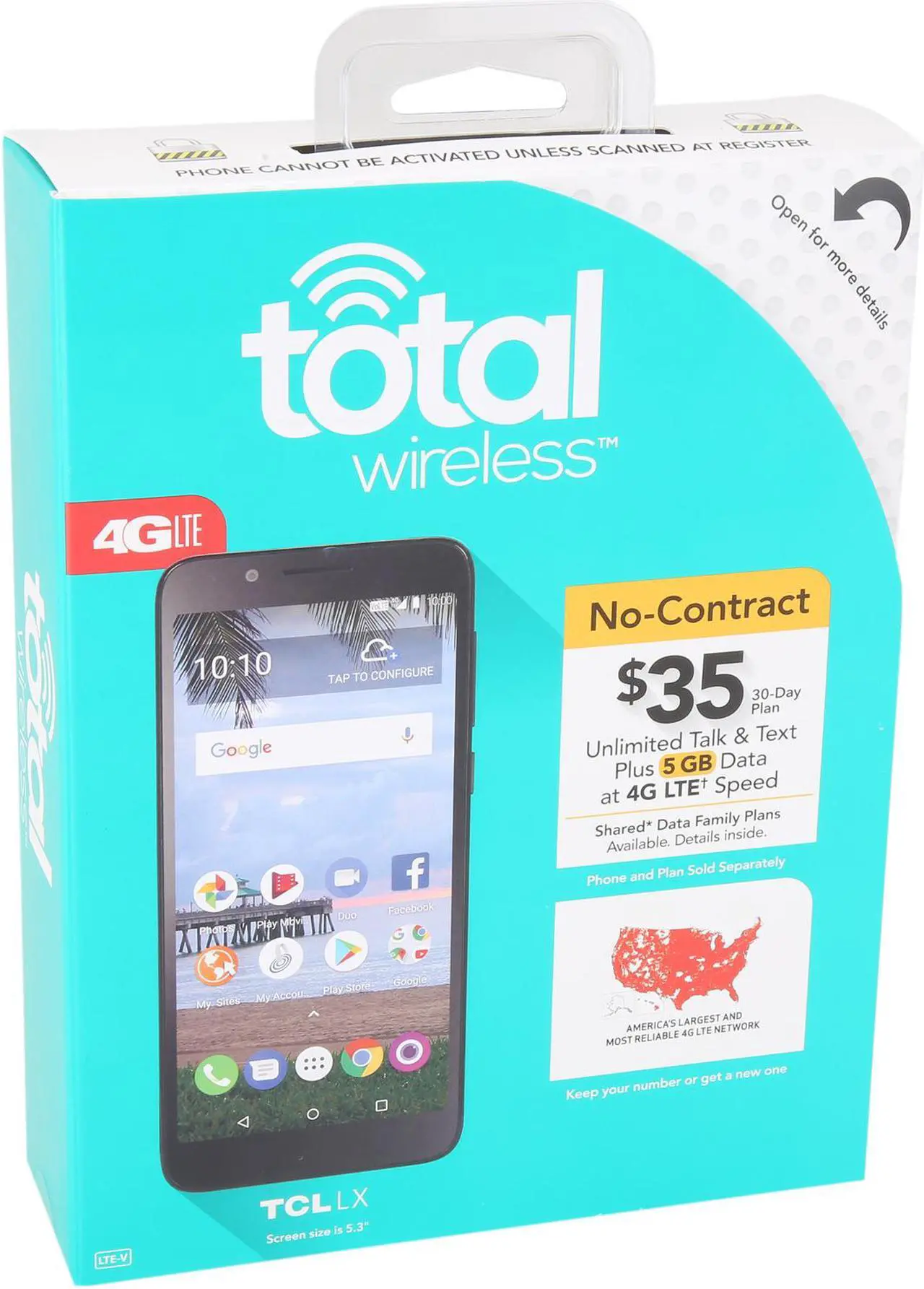 Alt view image 7 of 7 - TCL LX A502 Total Wireless Prepaid Cell Phone