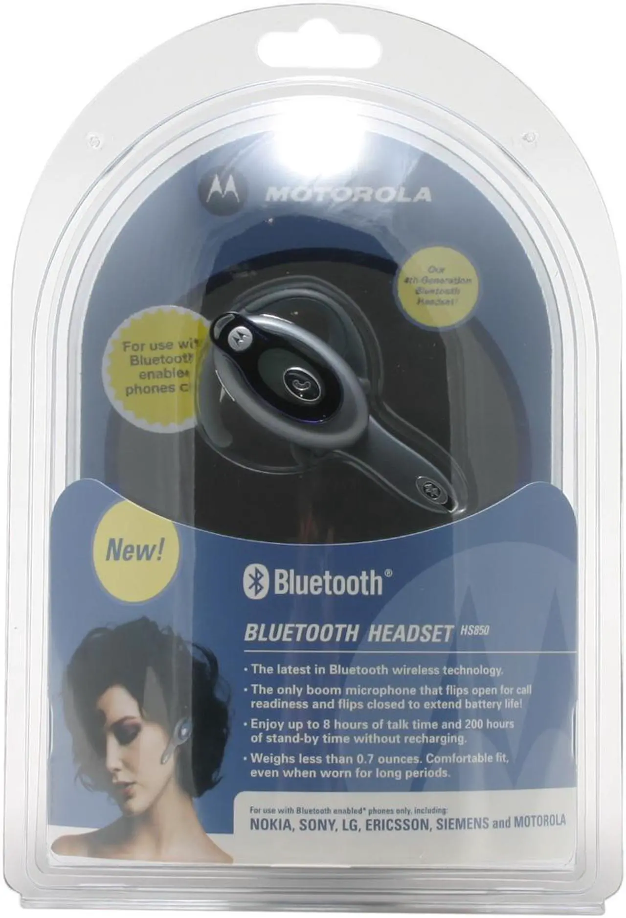 Alt view image 6 of 6 - MOTOROLA HS850 Grey Bluetooth Wireless Headset Bulk - OEM