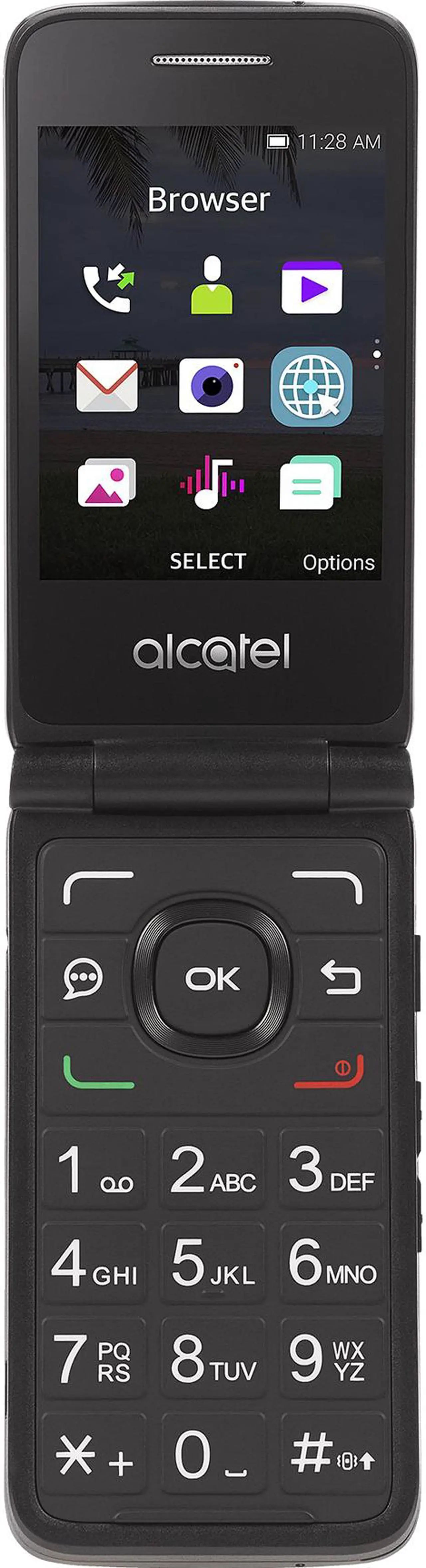 Main image of Alcatel A405 Black Simple Mobile Prepaid Cell Phone