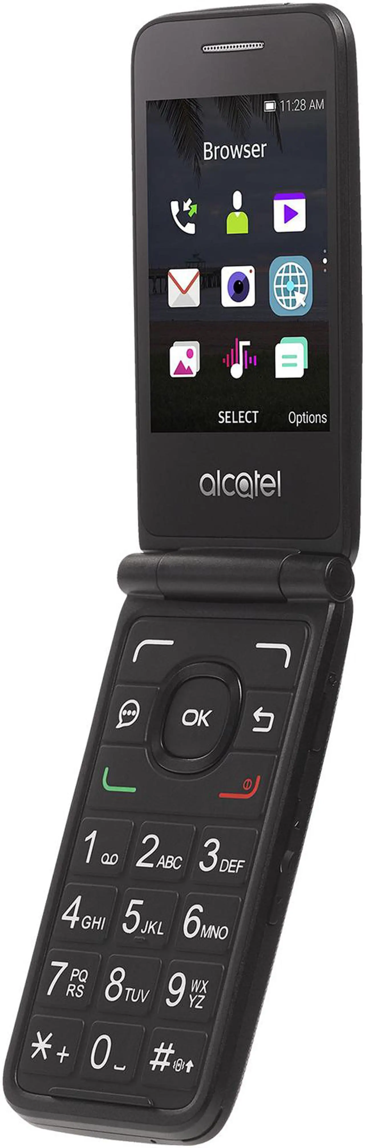 Alt view image 2 of 7 - Alcatel A405 Black Simple Mobile Prepaid Cell Phone