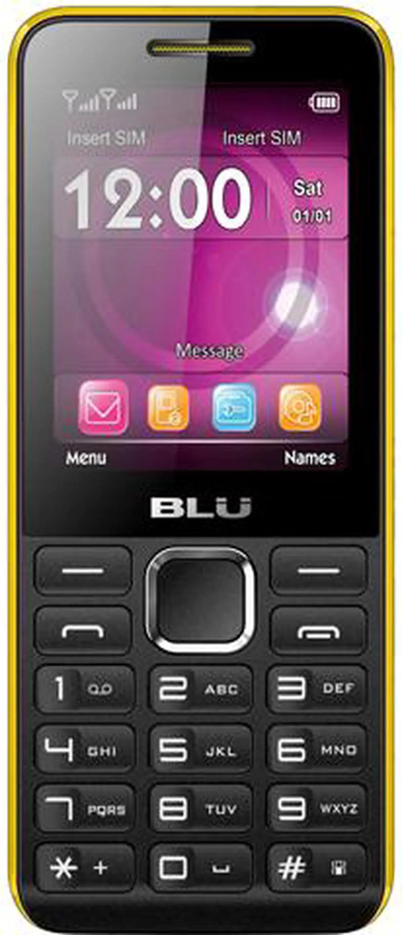 Main image of Blu Tank II TI93 2G Unlocked GSM Dual-SIM Cell Phone 2.4" Black/Yellow 32MB RAM