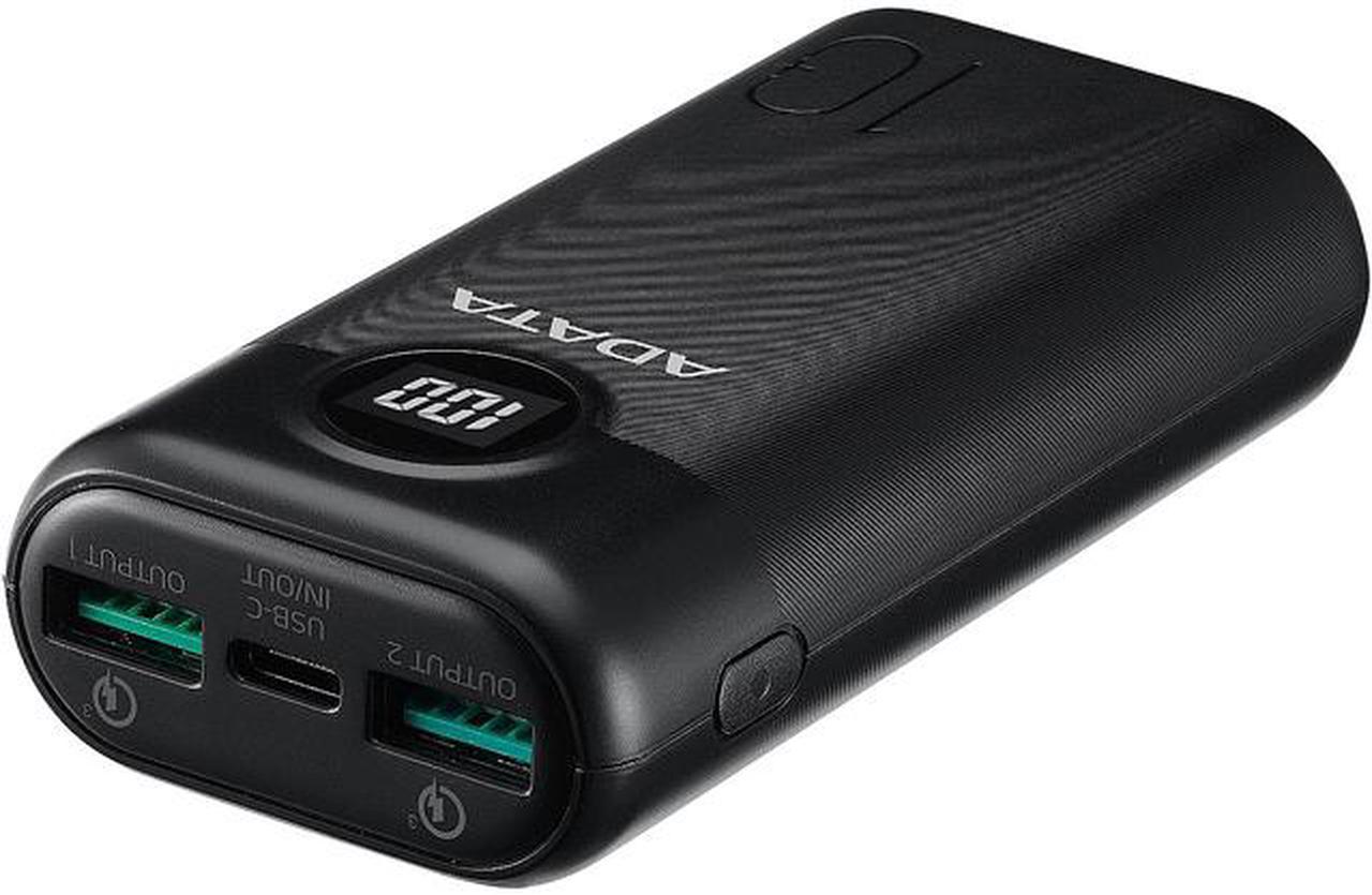 ADATA Black 10,000mAh (37Wh) Power Bank AP10000QCD-DGT-CBK