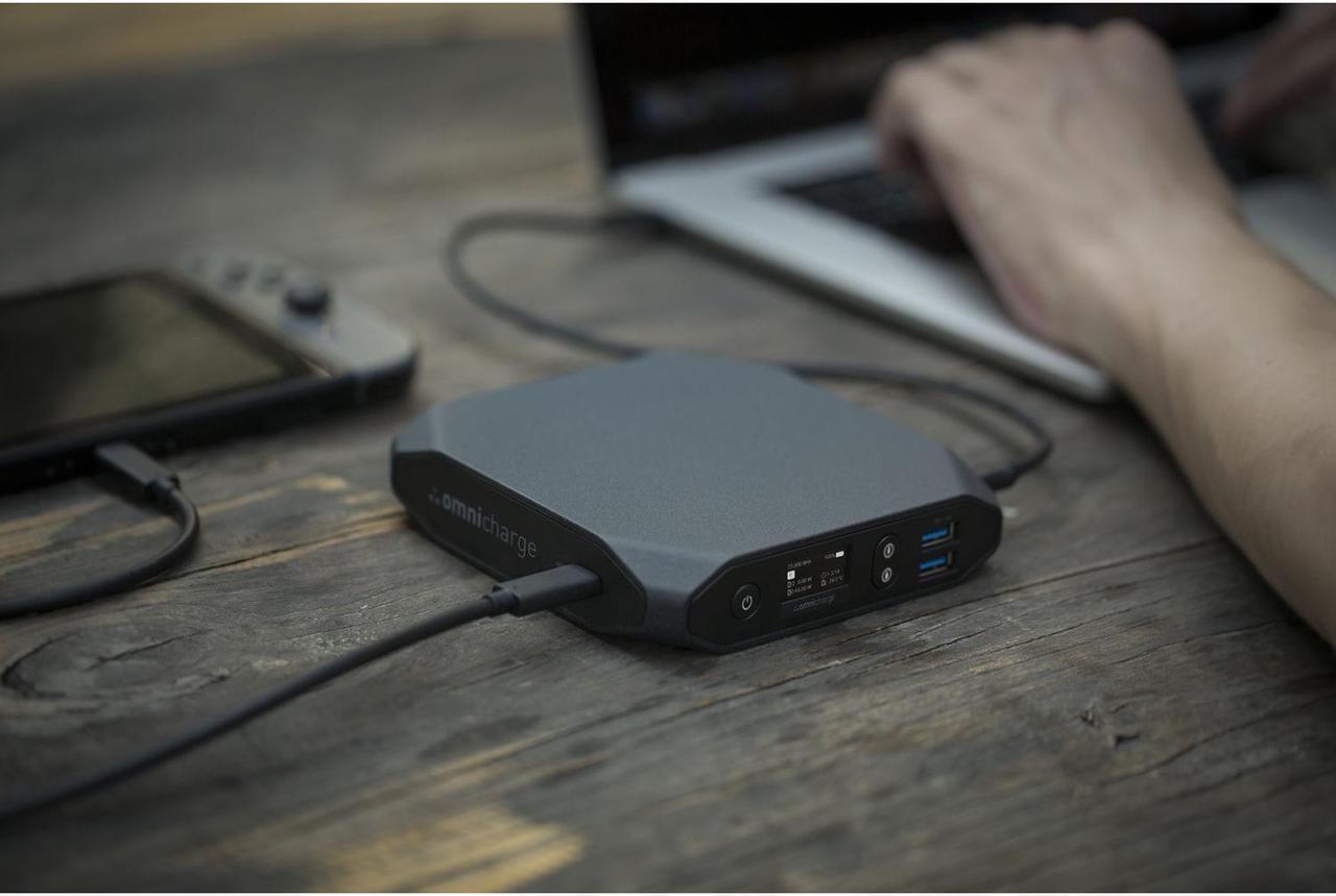 Alt view image 6 of 8 - Omnicharge Omni20+ USB-C power bank - 2 x USB, 2 x USB-C - 100 Watt, 20100 mAh Black, Portable Battery Charger and Hub