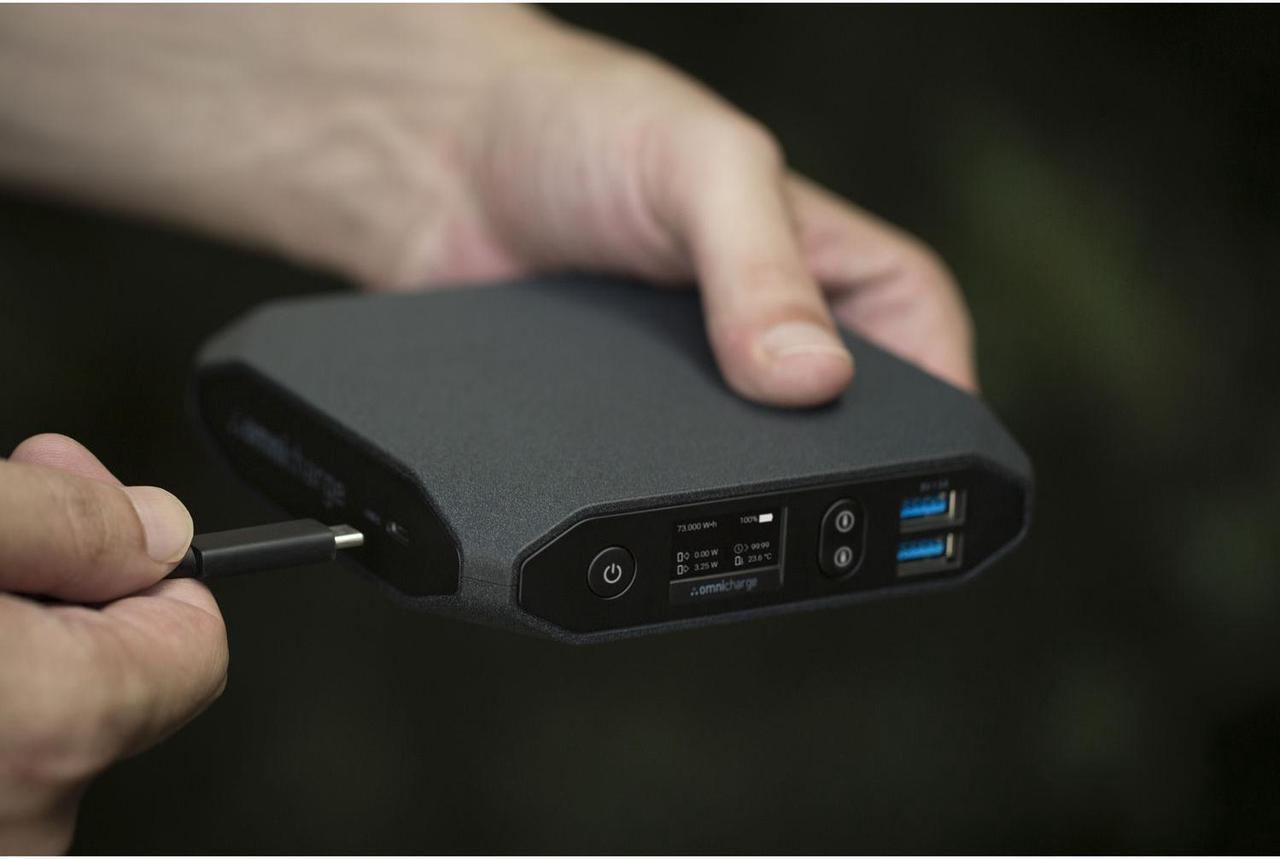 Alt view image 7 of 8 - Omnicharge Omni20+ USB-C power bank - 2 x USB, 2 x USB-C - 100 Watt, 20100 mAh Black, Portable Battery Charger and Hub
