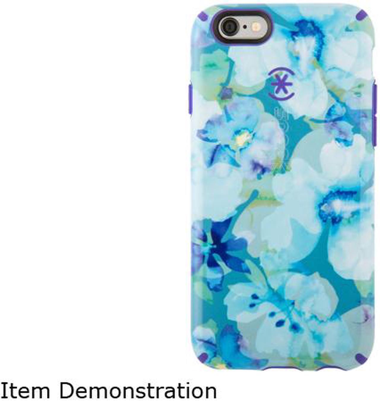 Main image of Speck Products CandyShell Inked Aqua Floral Blue/UltraViolet Purple Case for iPhone 6s & iPhone 6 73774-C140