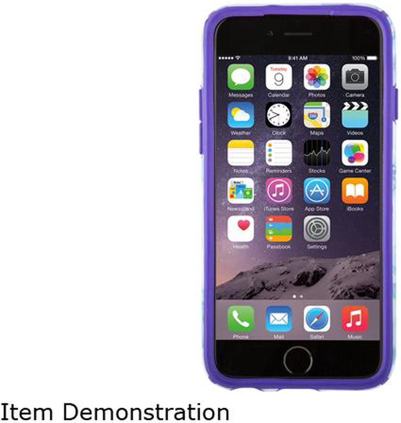 Alt view image 2 of 2 - Speck Products CandyShell Inked Aqua Floral Blue/UltraViolet Purple Case for iPhone 6s & iPhone 6 73774-C140