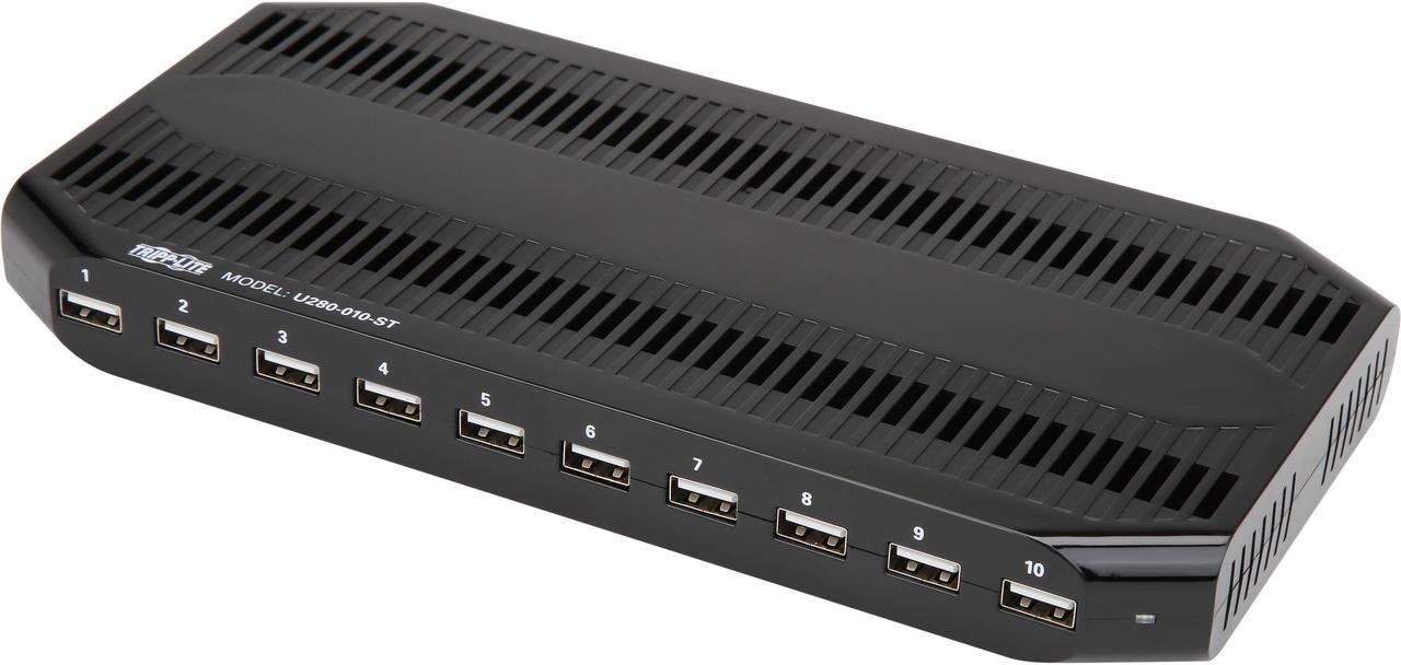 Tripp Lite 10-Port USB Charging Station with Adjustable Storage - 12V 8A / 96W USB Charger Output (U280-010-ST)