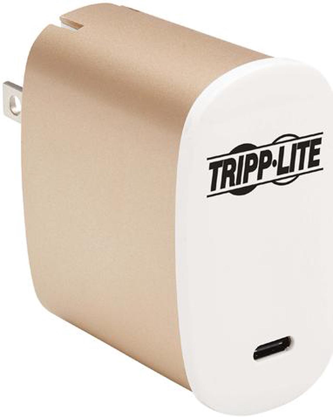 Tripp Lite U280-W01-50C1 White / Gold 50W Compact USB-C Wall Charger - GaN Technology, USB-C Power Delivery 3.0