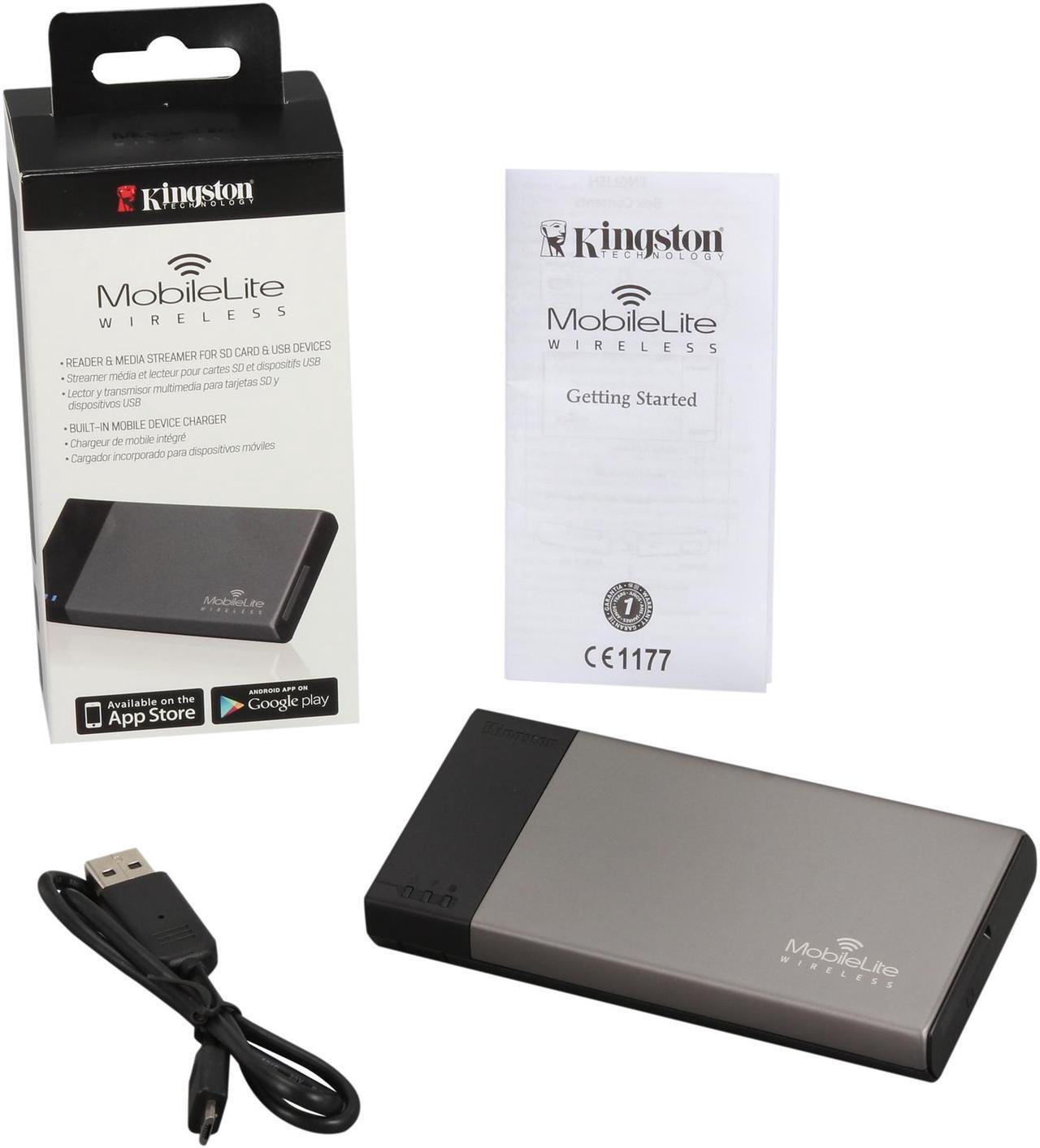Alt view image 9 of 8 - Kingston Black/Gray 1800 mAh MobileLite Wireless G1 MLW221