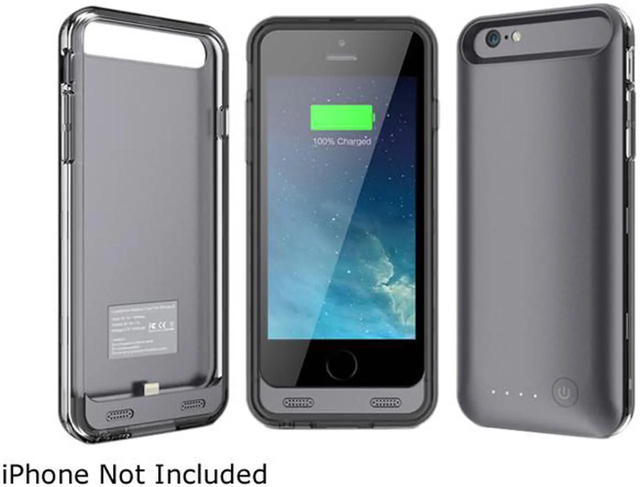 Alt view image 4 of 9 - GearIt 3100mAh External Power Pack Battery Backup Charge Case Cover for Apple iPhone 6 / 6S 4.7-inch, Gray