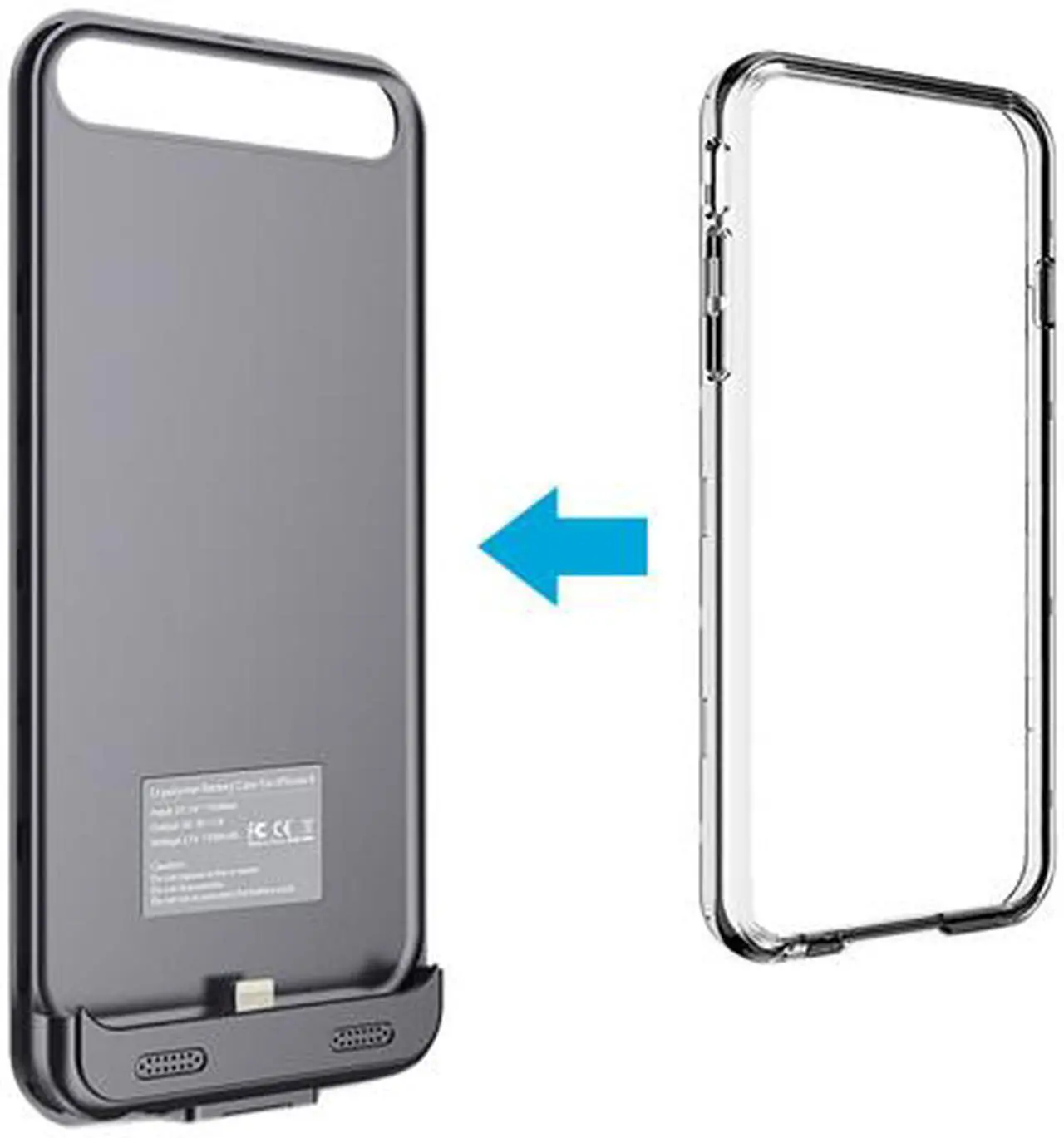 Alt view image 9 of 9 - GearIt 3100mAh External Power Pack Battery Backup Charge Case Cover for Apple iPhone 6 / 6S 4.7-inch, Gray