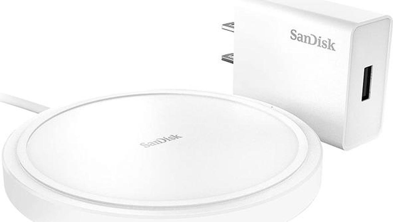 SanDisk Ixpand Wireless Charger 15W (includes Quick Charge adapter + USB Type-C cable) - Wireless charging pad for Qi-compatible smart phones and devices - SDIZB0N-000G-ANCLN