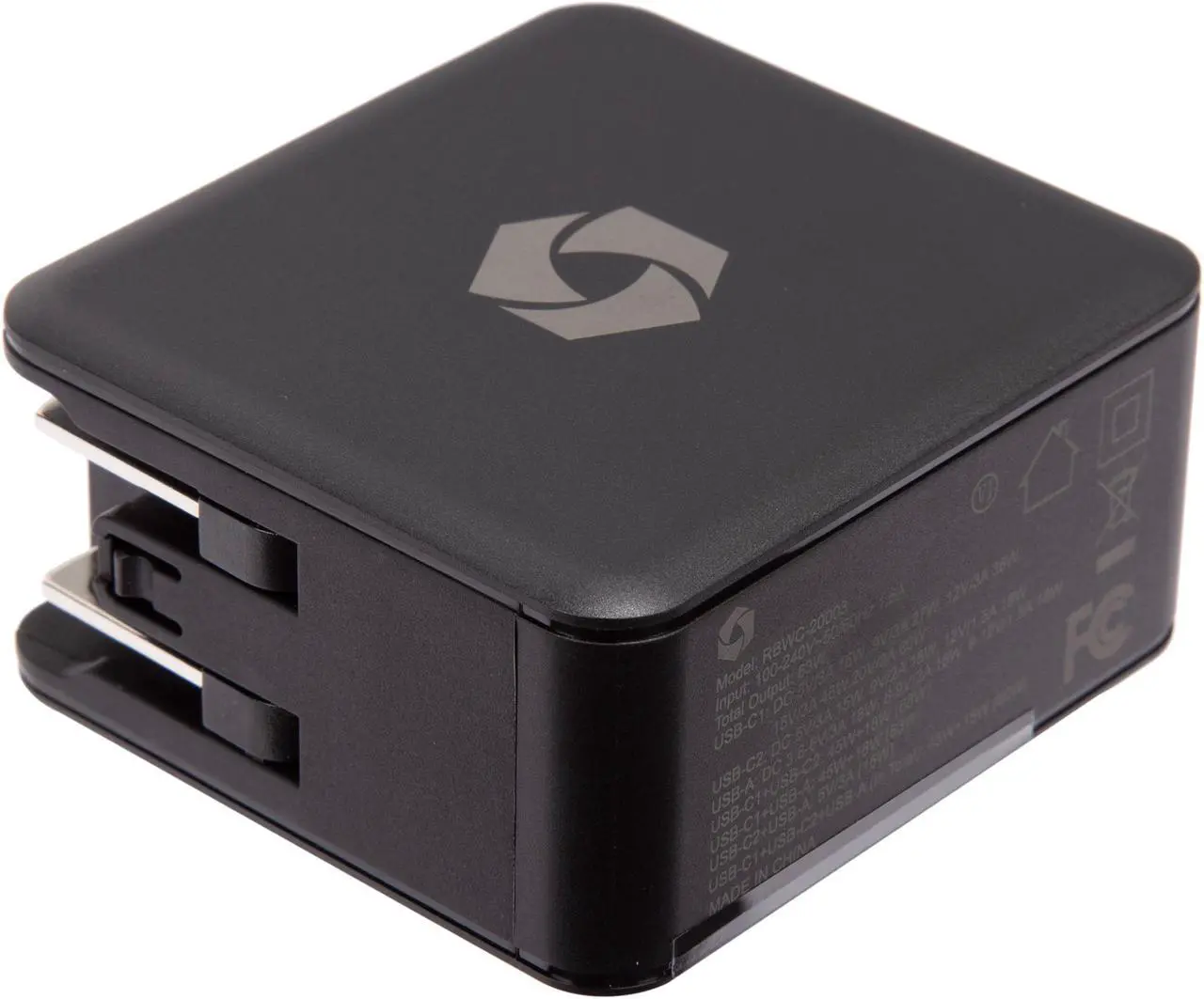 Alt view image 5 of 5 - Rosewill 63W Three-Port GaN Wall Charger with 2 USB-C Ports and 1 USB-A Port, Up to 60W Single Port Output, QC 3.0 Quick Charge for Laptops, Tablets and Phones, Black - (RBWC-20003)