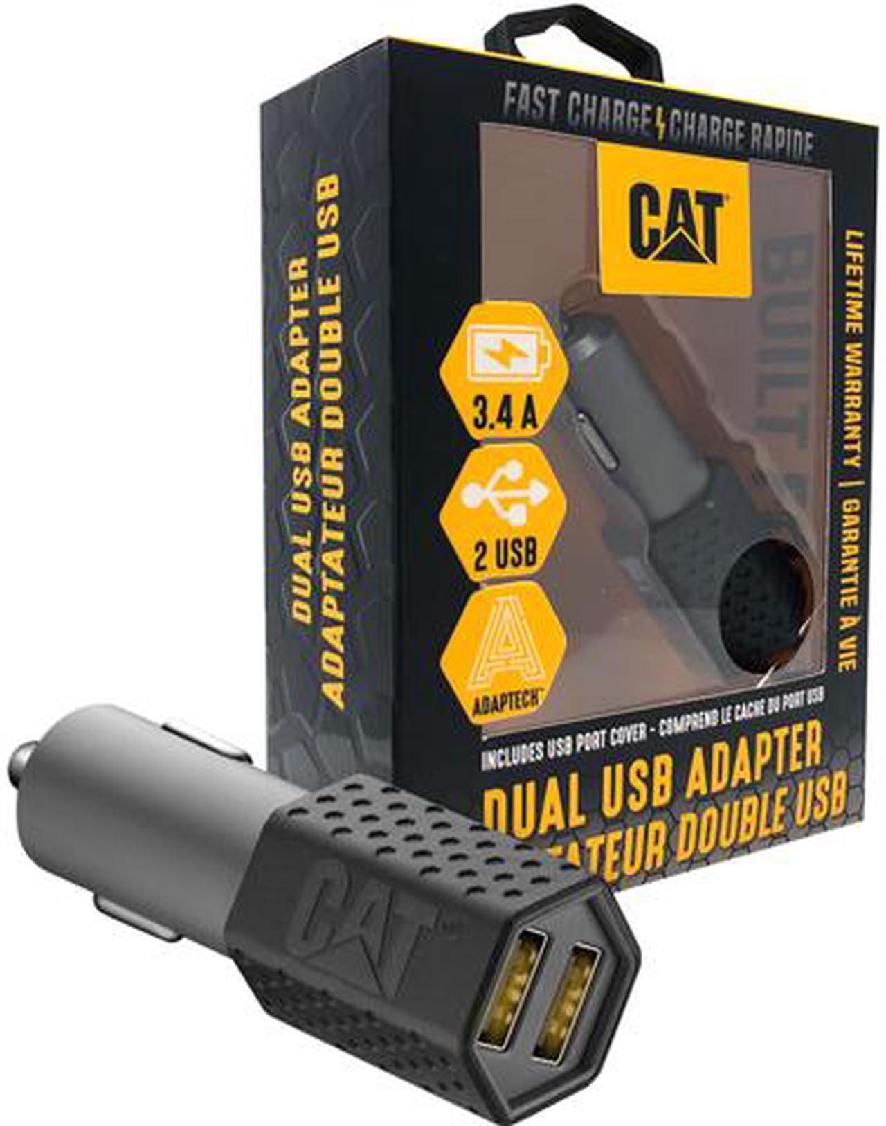 CAT CAT-DC2USB-BLK Black Dual USB DC Vehicle Adapter 3.4 Amp