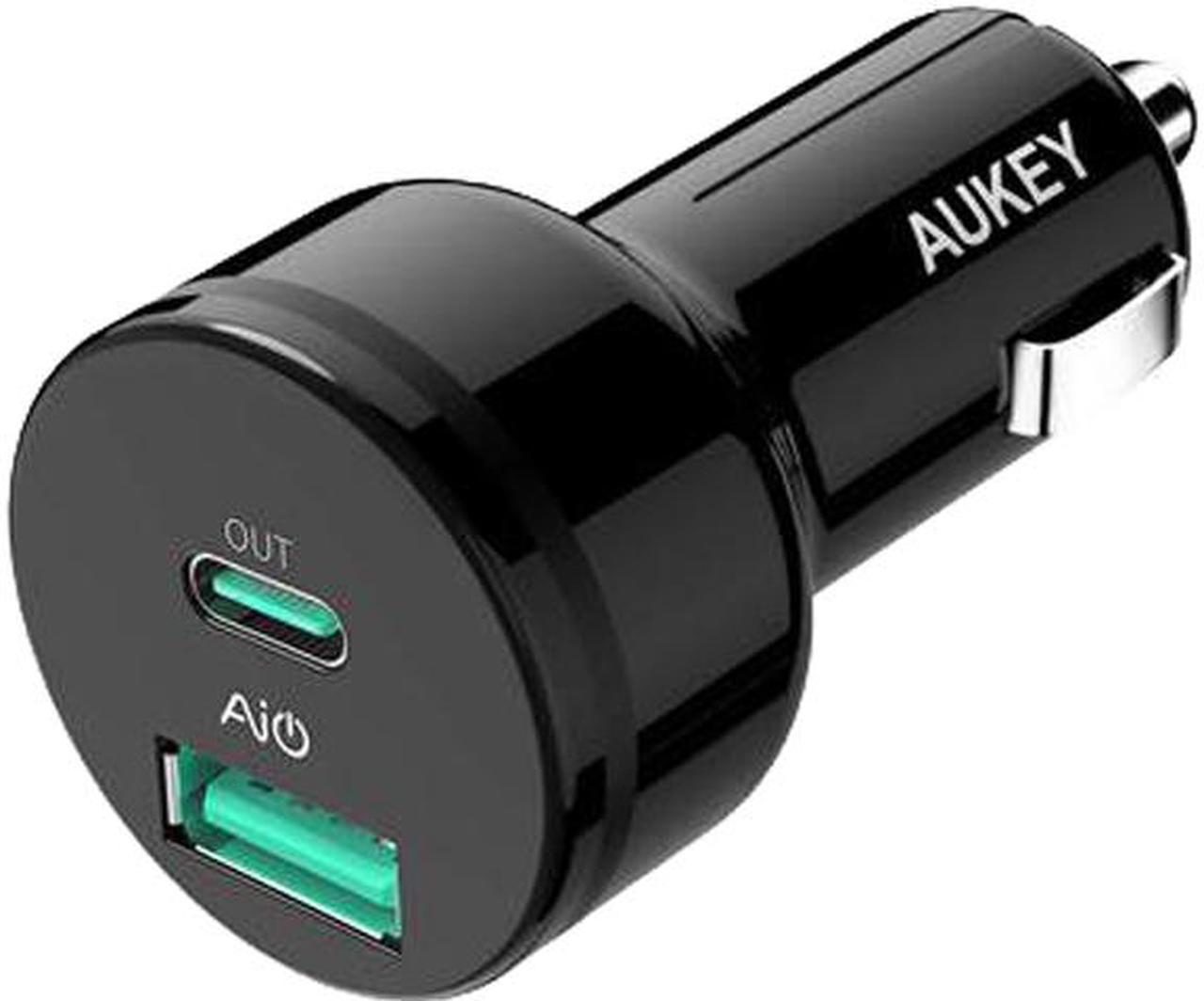 Aukey CC-Y7 Black USB-A + USB-C 39W PD Car Charger