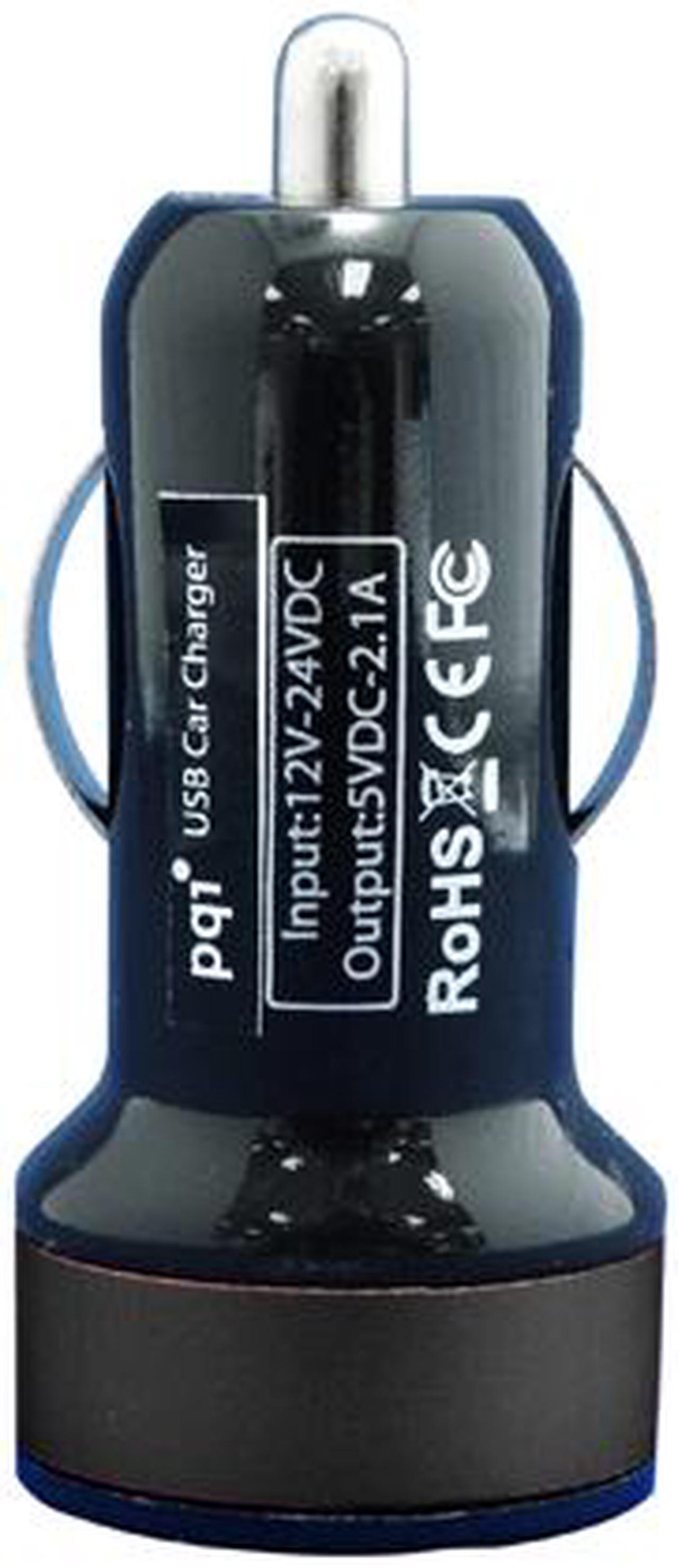 Alt view image 2 of 2 - PQI 6PCM-008R0006A Black i-Charger Du-Plug Car Charger w Double-Header Design - Lightning Cable and Android Micro USB