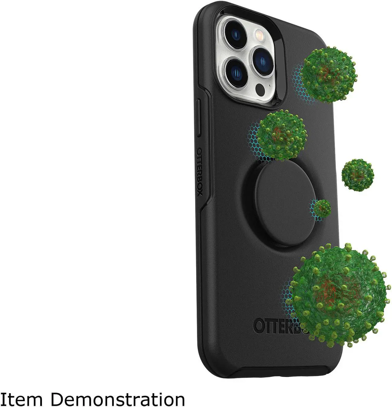 Alt view image 7 of 7 - OtterBox Otter + Pop Symmetry Series Antimicrobial Tranquil Waters (Light Teal / Grey) iPhone 13 Pro Max and iPhone 12 Pro Max Case 77-83553