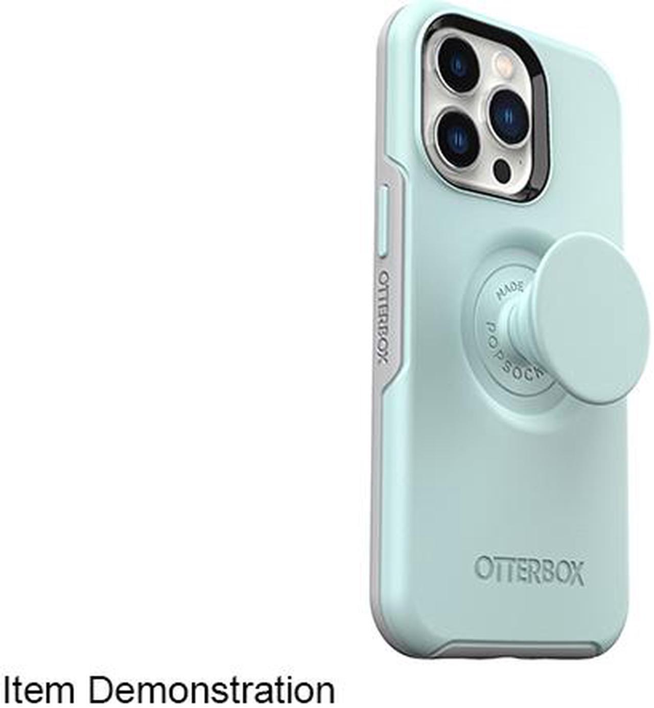 Alt view image 2 of 4 - OtterBox Otter + Pop Symmetry Series Antimicrobial Tranquil Waters (Light Teal / Grey) iPhone 13 Pro Case 77-83545