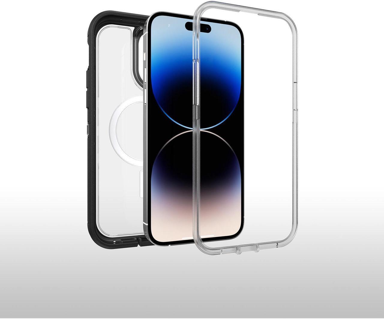 Alt view image 2 of 3 - OtterBox Defender Series XT Black Crystal (Clear/Black) iPhone 14 Pro Max Case with MagSafe 77-90066