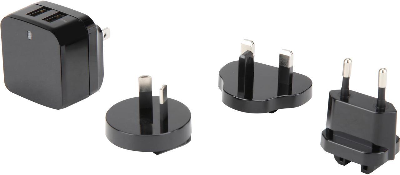 Main image of StarTech USB2PACBK Travel USB Wall Charger - 2 Port - Black - Universal Travel Adapter - International Power Adapter - USB Charger