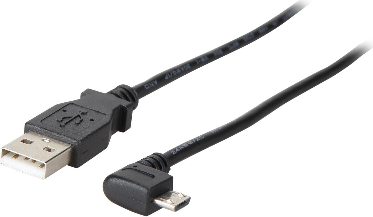 StarTech.com USBAUB2MRA Black Micro-USB Charge-and-Sync Cable M/M - Right-Angle Micro-USB - 24 AWG