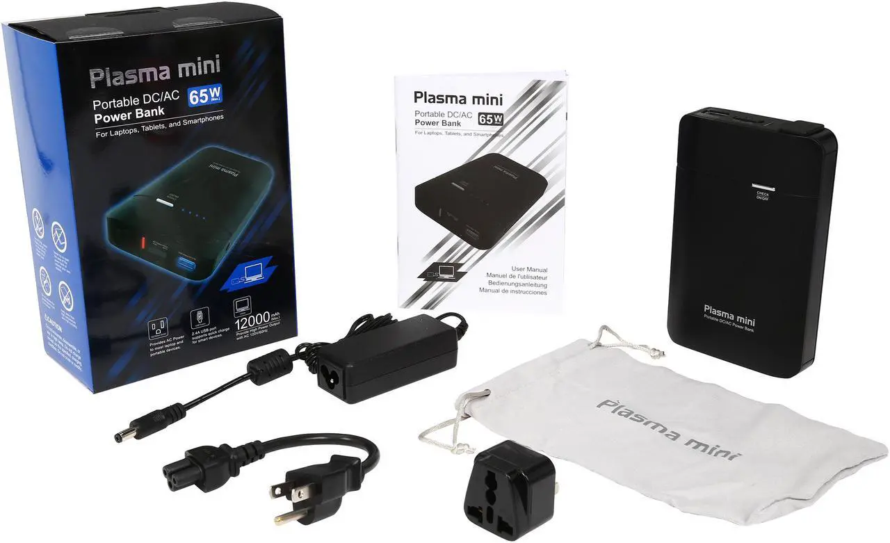 Alt view image 8 of 7 - Rosewill PB-U2-12000-BK, Plasma-Mini - Black, 12,000 mAh AC Portable Power Bank for Laptops, Smartphones, iPhones, iPads, iPods, PSPs, Etc.