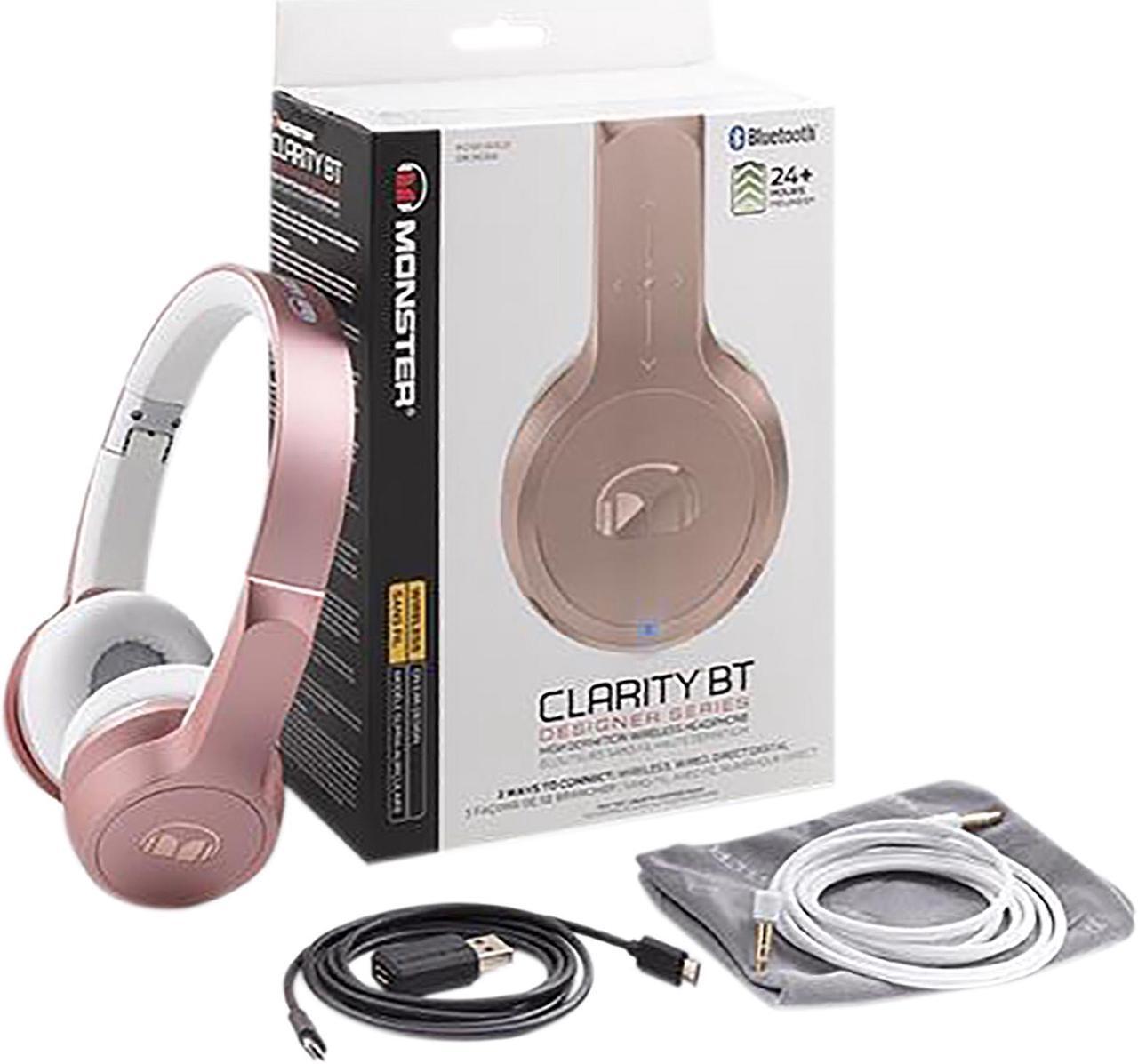 Alt view image 6 of 6 - Monster 137106-00 Clarity Designer Series HD Bluetooth Wireless Headphones - Rose Gold