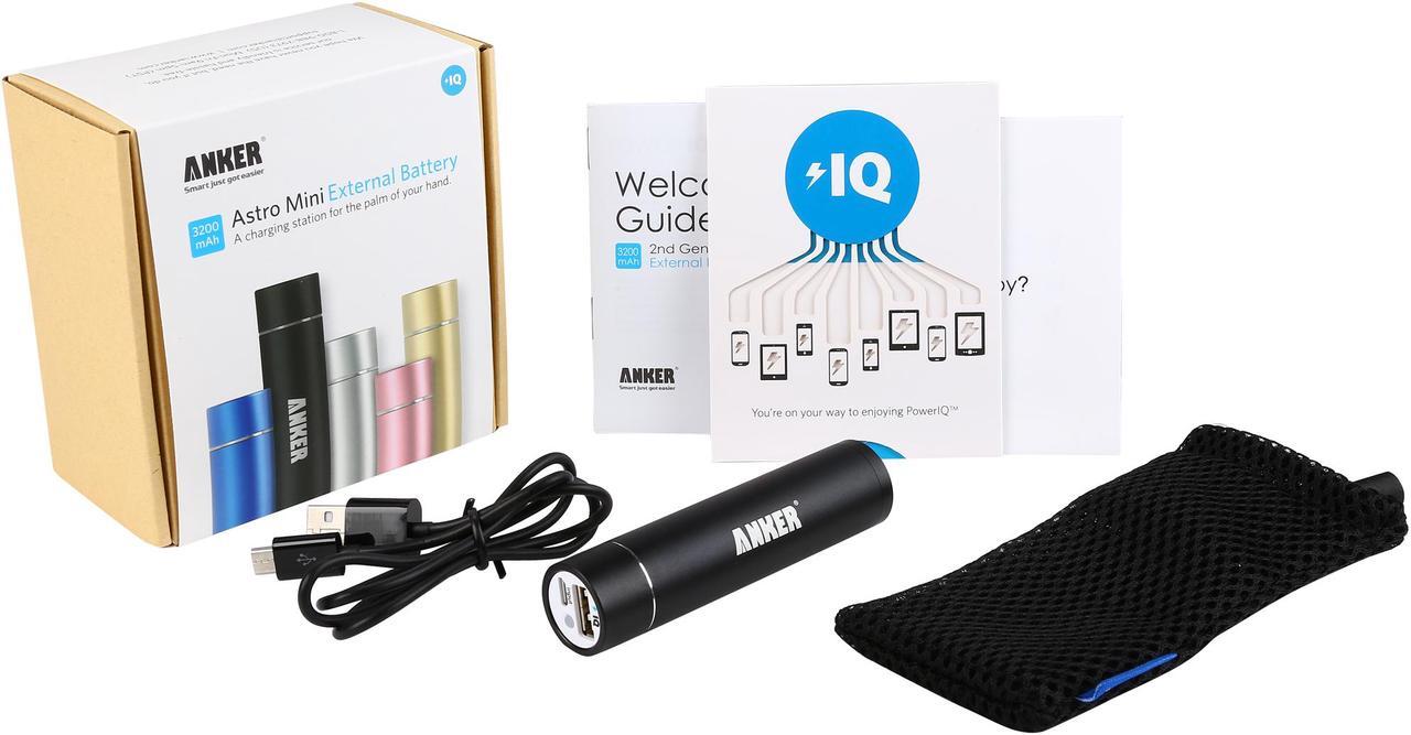 Alt view image 5 of 5 - Anker 2nd Gen Astro Mini 3200mAh Lipstick-Sized Portable External Battery Charger with PowerIQ Technology for iPhone 6, Samsung Galaxy S5, HTC One M8, Nokia Lumia, and More