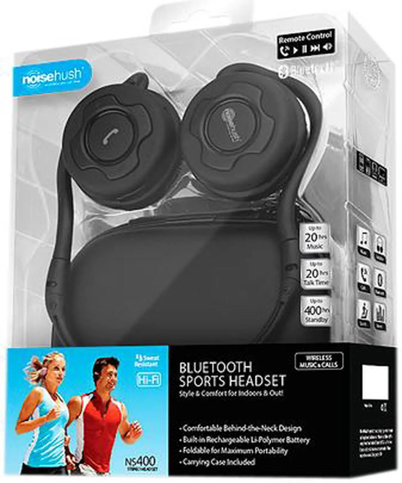 Alt view image 5 of 5 - NoiseHush NS400-11940 Black Bluetooth Stereo Headset
