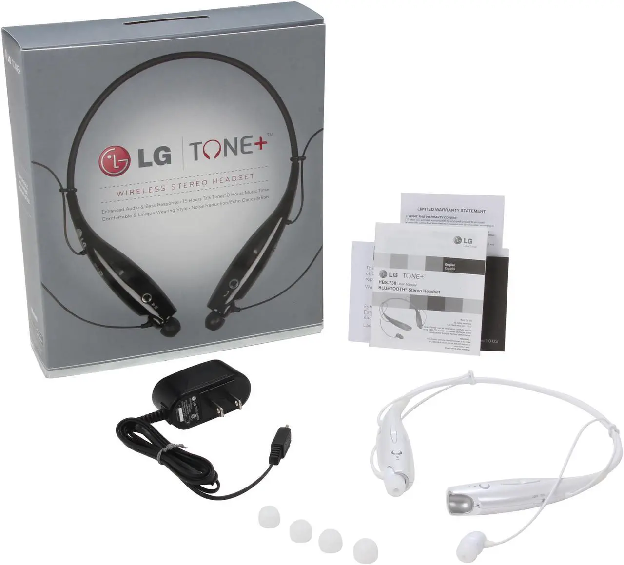Alt view image 6 of 6 - LG HBS-730 White TONE+ Wireless Bluetooth Stereo Headset