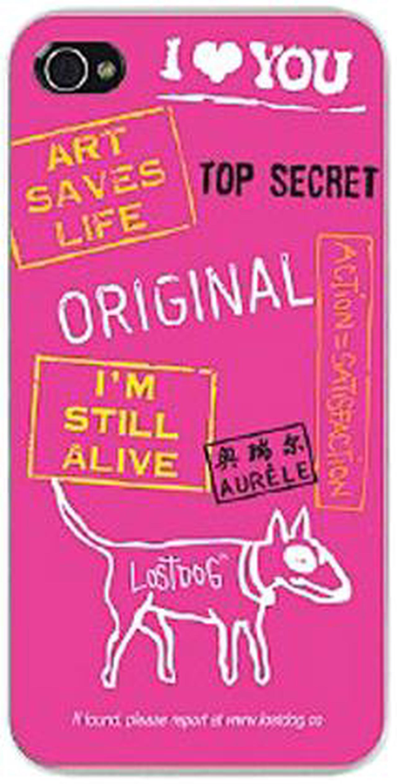 Main image of Bluetrek Lost Dog Pink Top Secret Slim Hard Case for iPhone 4/4S L02-00027-01