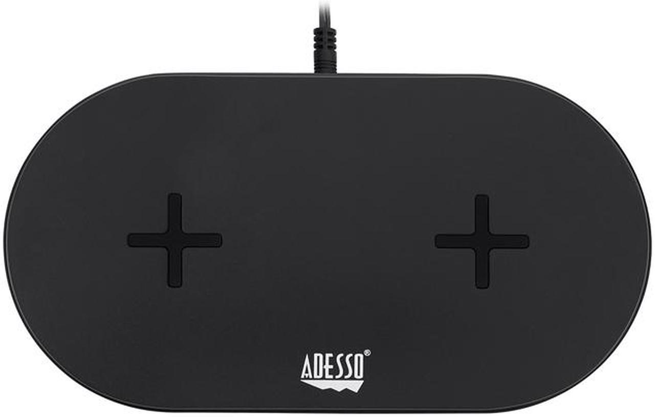 Adesso AUH-1040 15W Max Dual Wireless 2 Coils Qi-Certified Fast Charging Pad