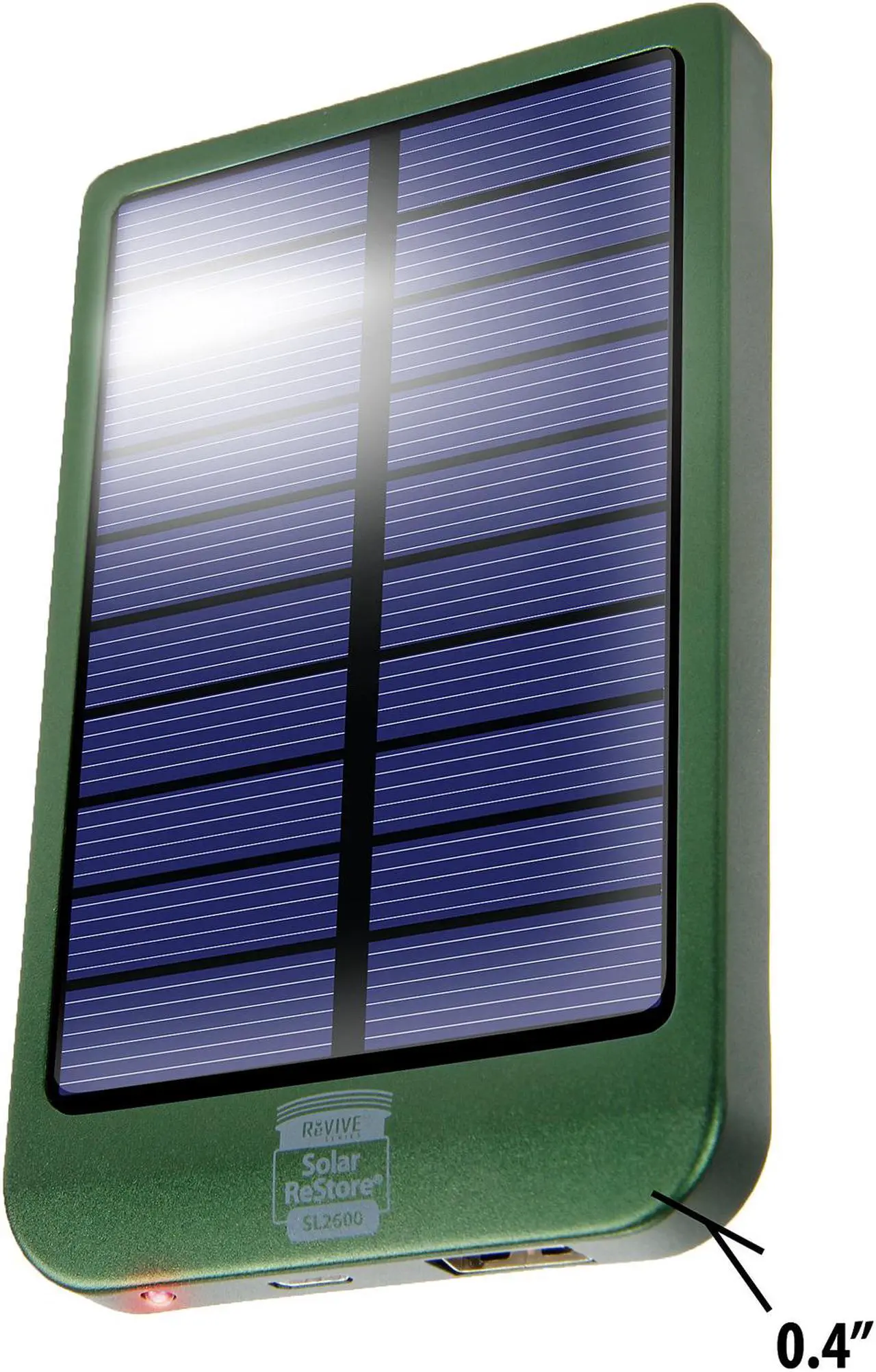 Alt view image 3 of 5 - ReVIVE Solar ReStore SL2600 CHSRSL2100GREW 2600mAh USB Solar Powered Battery Charger - Green