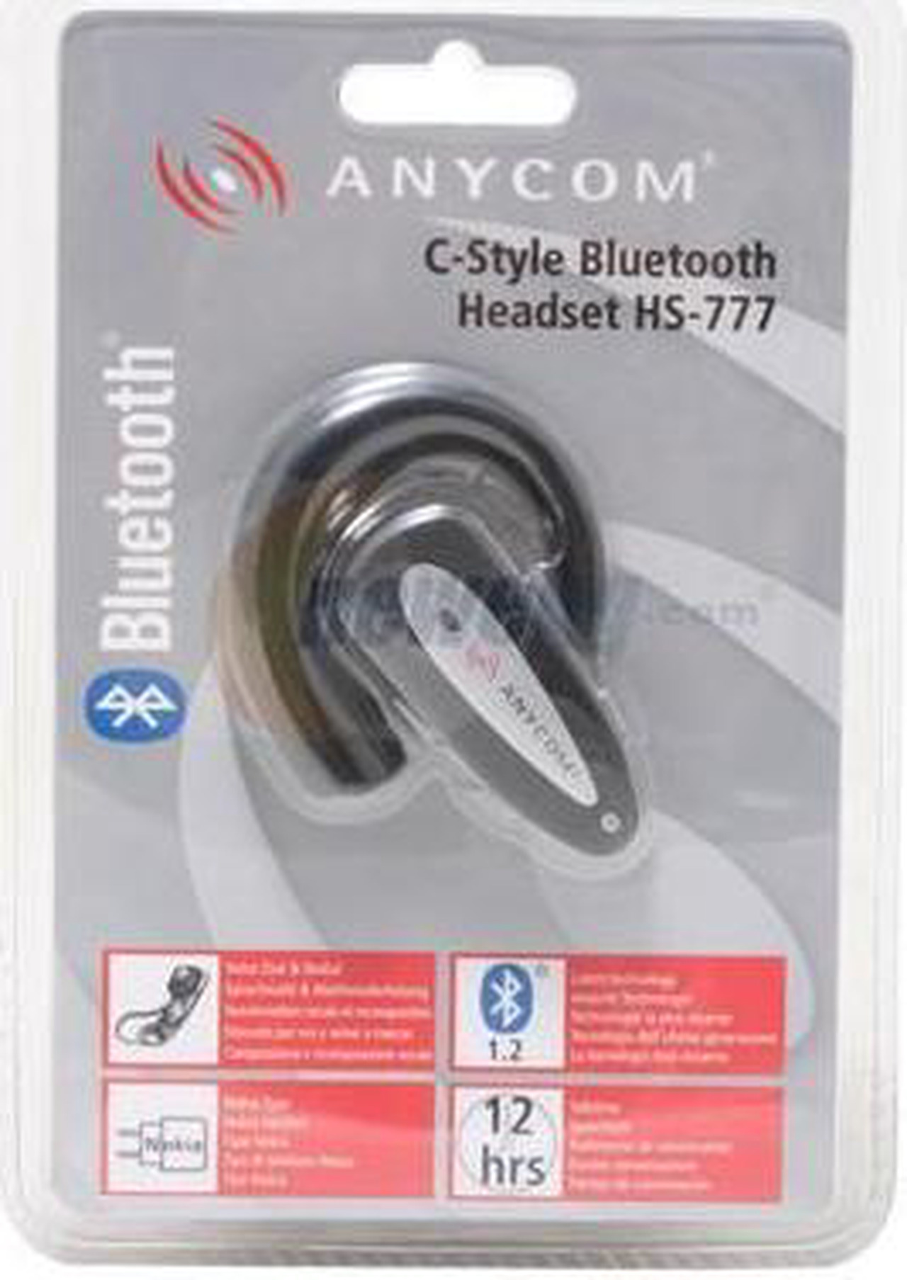 ANYCOM HS-777 Bluetooth Headset Black/Silver - Newegg.com