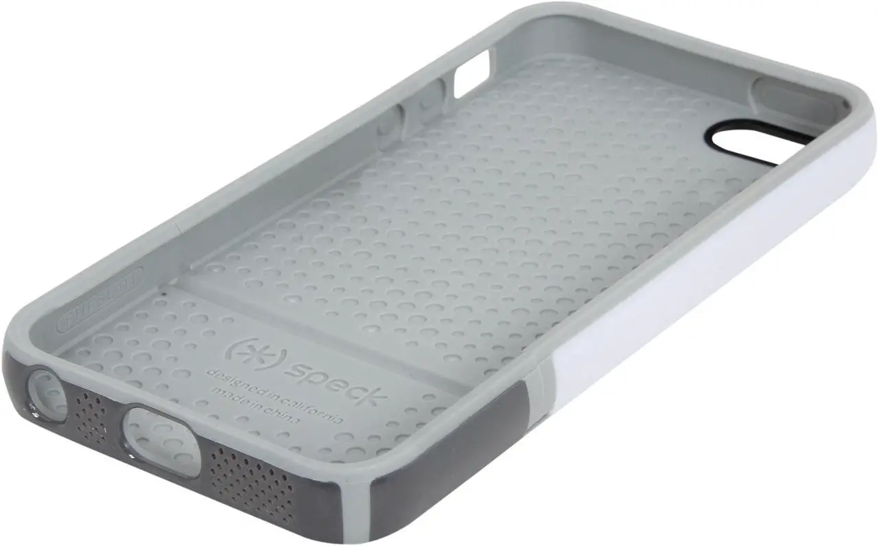 Alt view image 6 of 7 - Speck Products CandyShell Flip White/Graphite/Pebble Rubberized Hard Case for iPhone 5 / 5S SPK-A1818