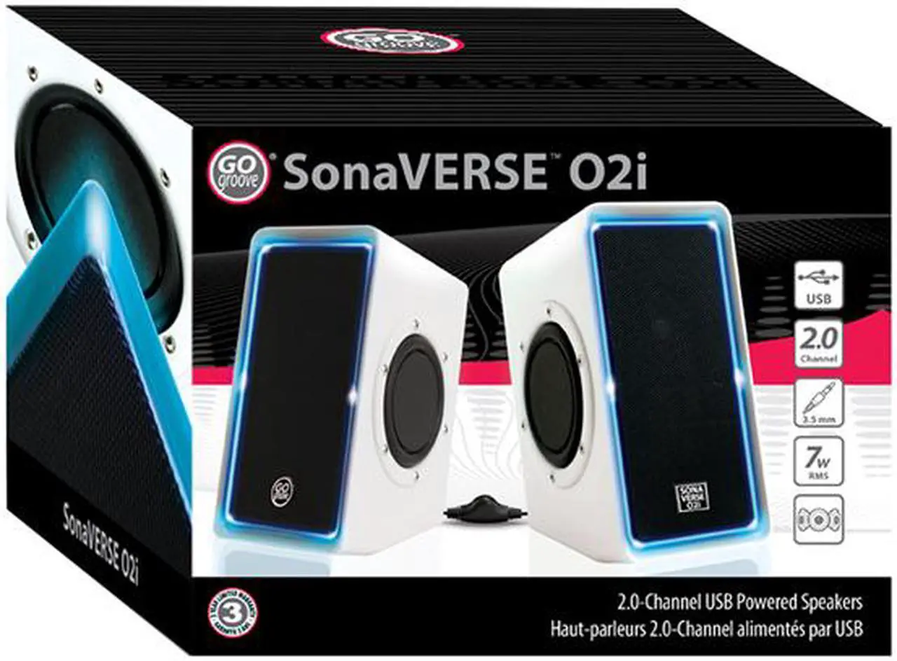 Alt view image 4 of 4 - GOgroove SonaVERSE O2i Multimedia Gaming Computer Speaker System w/ Glowing LEDs , Volume Control and USB Plug-N-Play Design for your Laptop , Notebook, Ultrabook, Desktop & More PCs