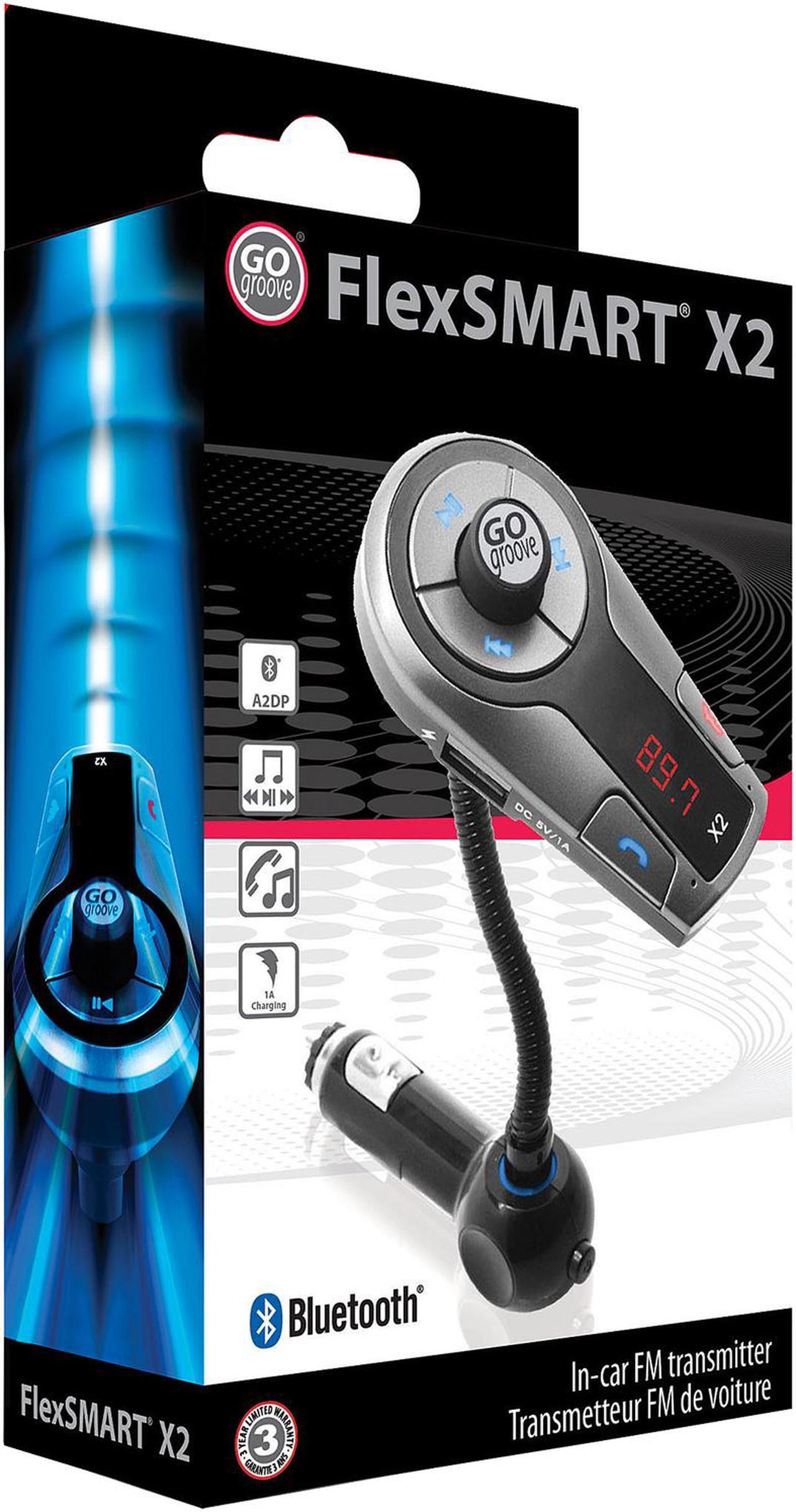 Alt view image 4 of 5 - GOgroove FlexSMART X2 Bluetooth In-Car FM Transmitter with USB Charging, Multipoint Pairing & Hands-Free Calling - Works with Apple, Samsung, LG & More Smartphones, Tablets, MP3 Players