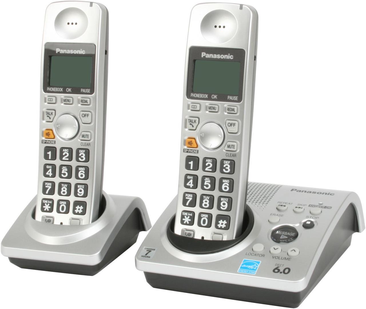 Main image of Panasonic KX-TG1032S 1.9 GHz DECT 6.0 2X Handsets Cordless Phone Integrated Answering Machine