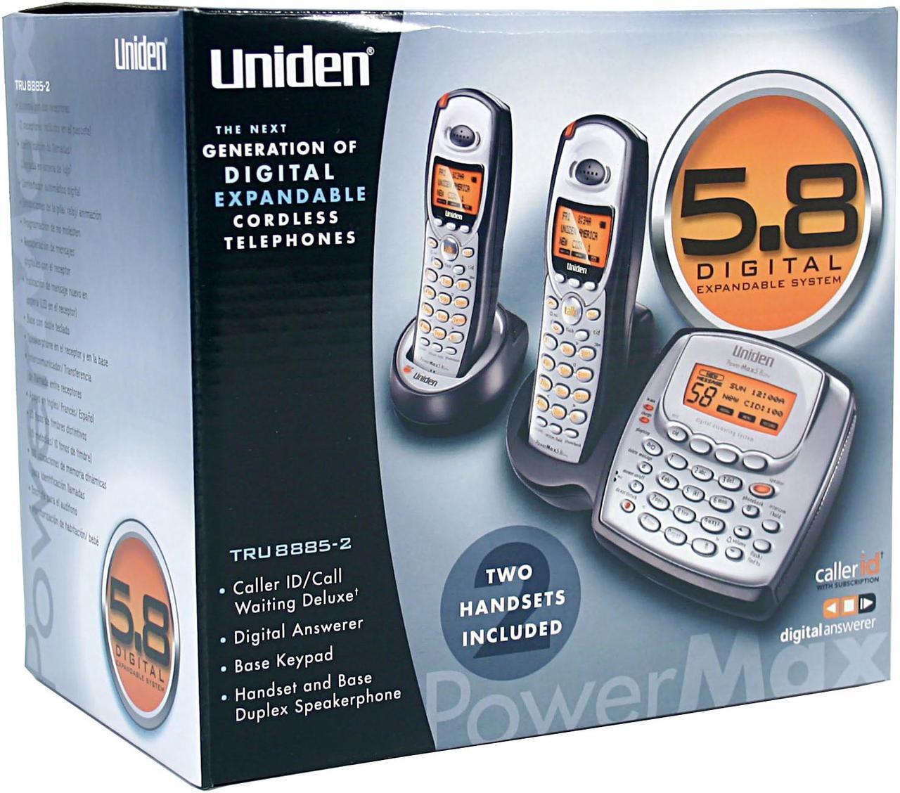 Alt view image 7 of 7 - Uniden TRU8885-2 5.8 GHz Digital 2X Handsets Cordless Phone Integrated Answering Machine