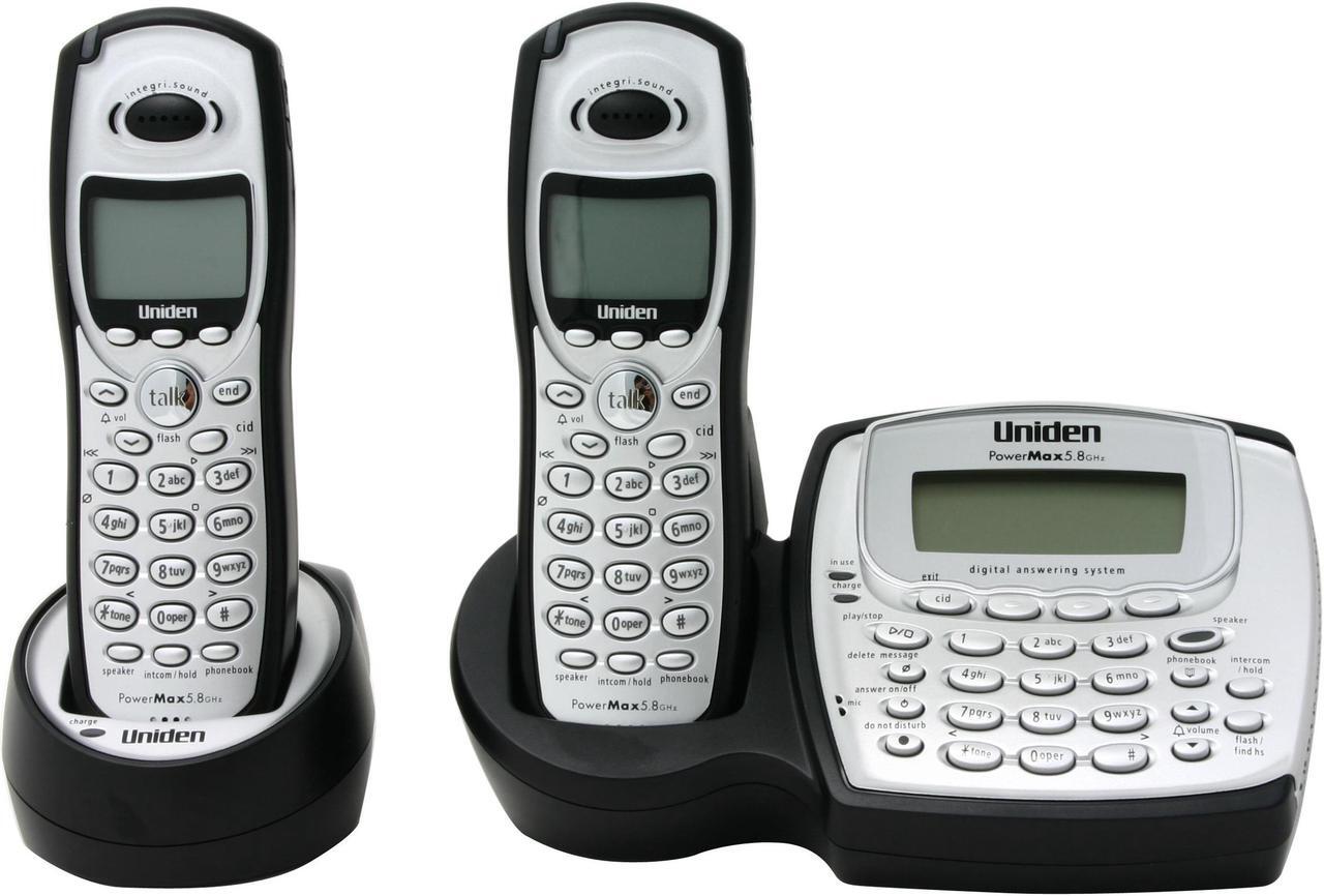 Alt view image 3 of 7 - Uniden TRU8885-2 5.8 GHz Digital 2X Handsets Cordless Phone Integrated Answering Machine