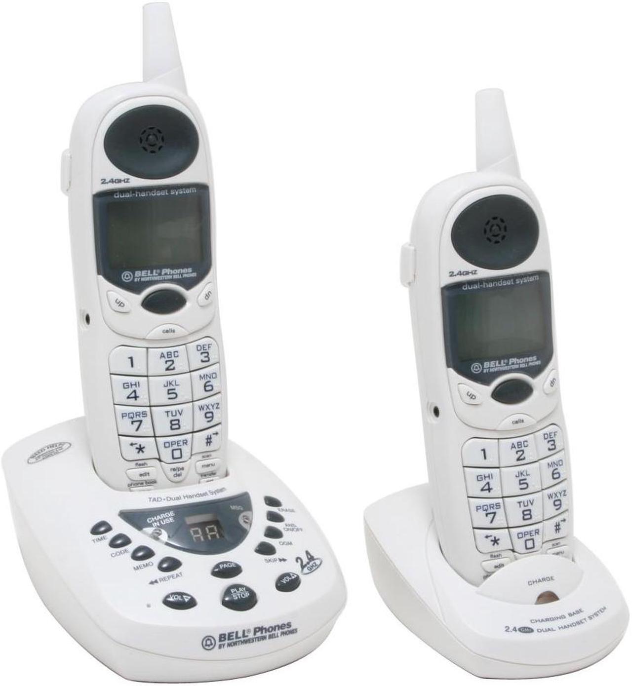 Alt view image 2 of 5 - Bell Phones by Northwestern Bell Phones 36028-1 2.4 GHz 2X Handsets Cordless Phone Integrated Answering Machine