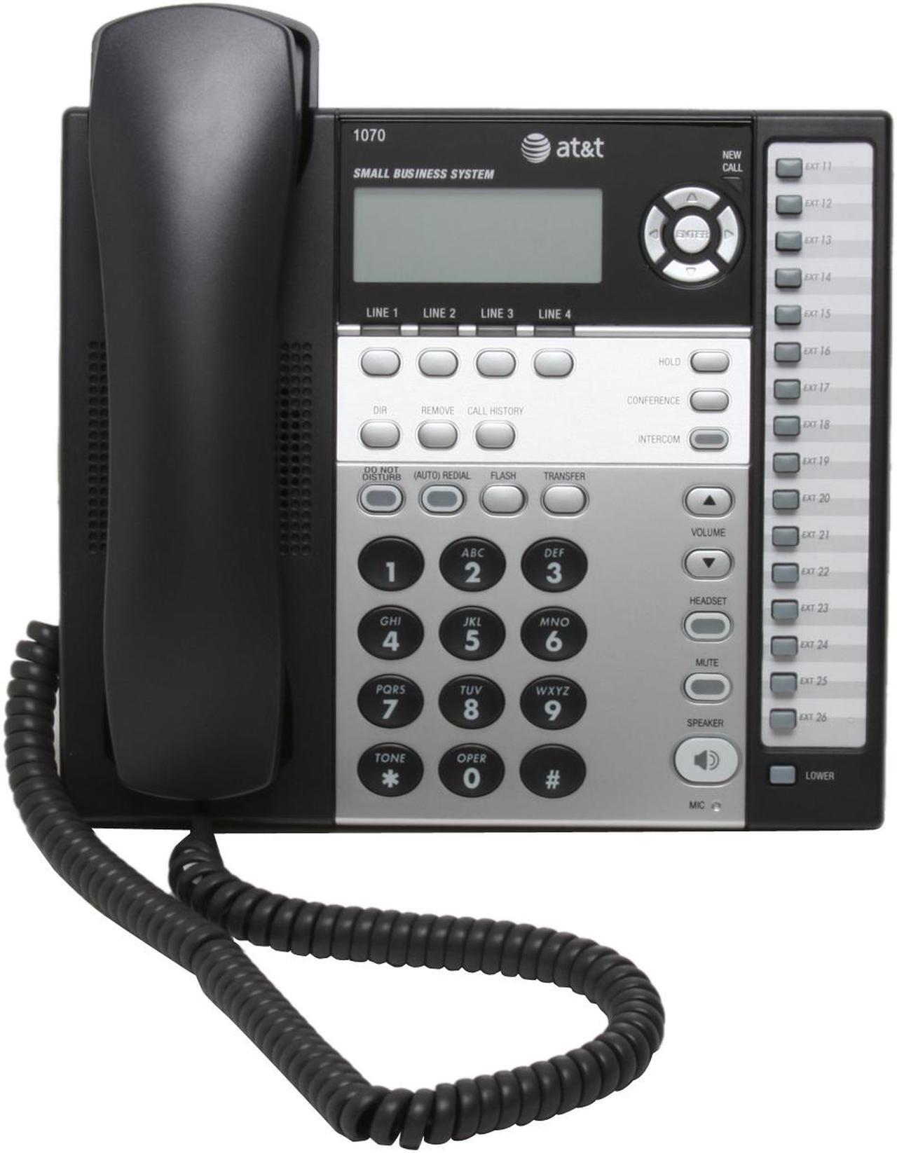 Alt view image 3 of 10 - AT&T 1070 4-line Operation Corded 4-line telephone with base speakerphone, caller ID/call waiting